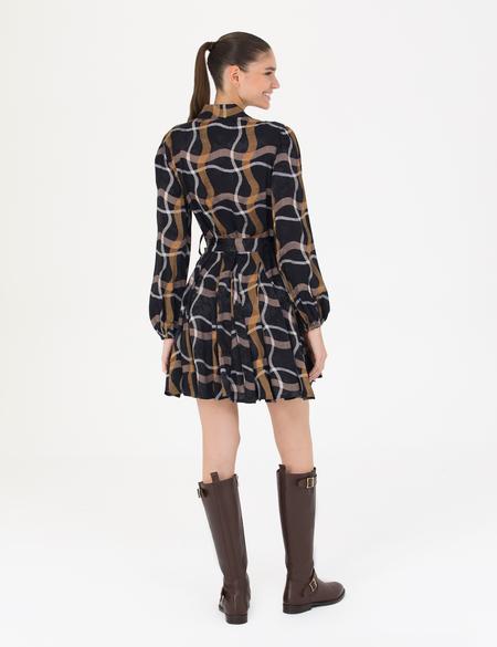 Siyah Comfort Fit Dokuma Elbise - 50272961002