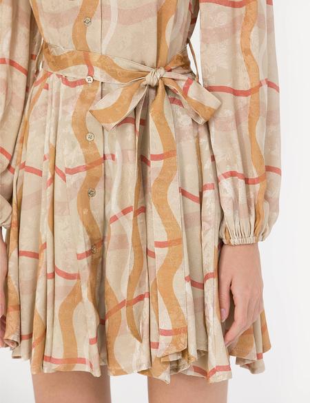 Bej Comfort Fit Dokuma Elbise - 50272961022