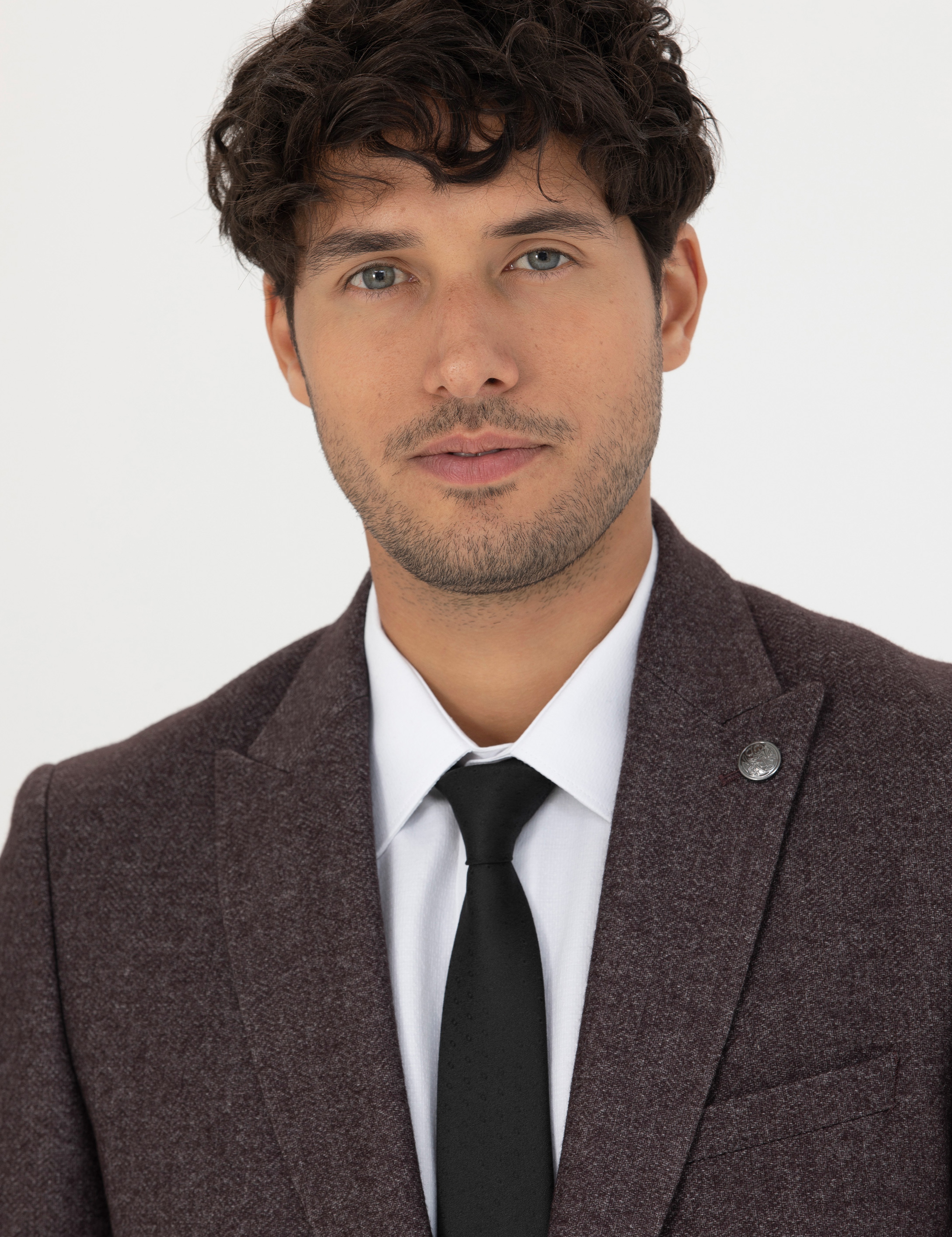 Bordo Ekstra Slim Fit Yün Karışımlı Blazer Ceket - Image 2