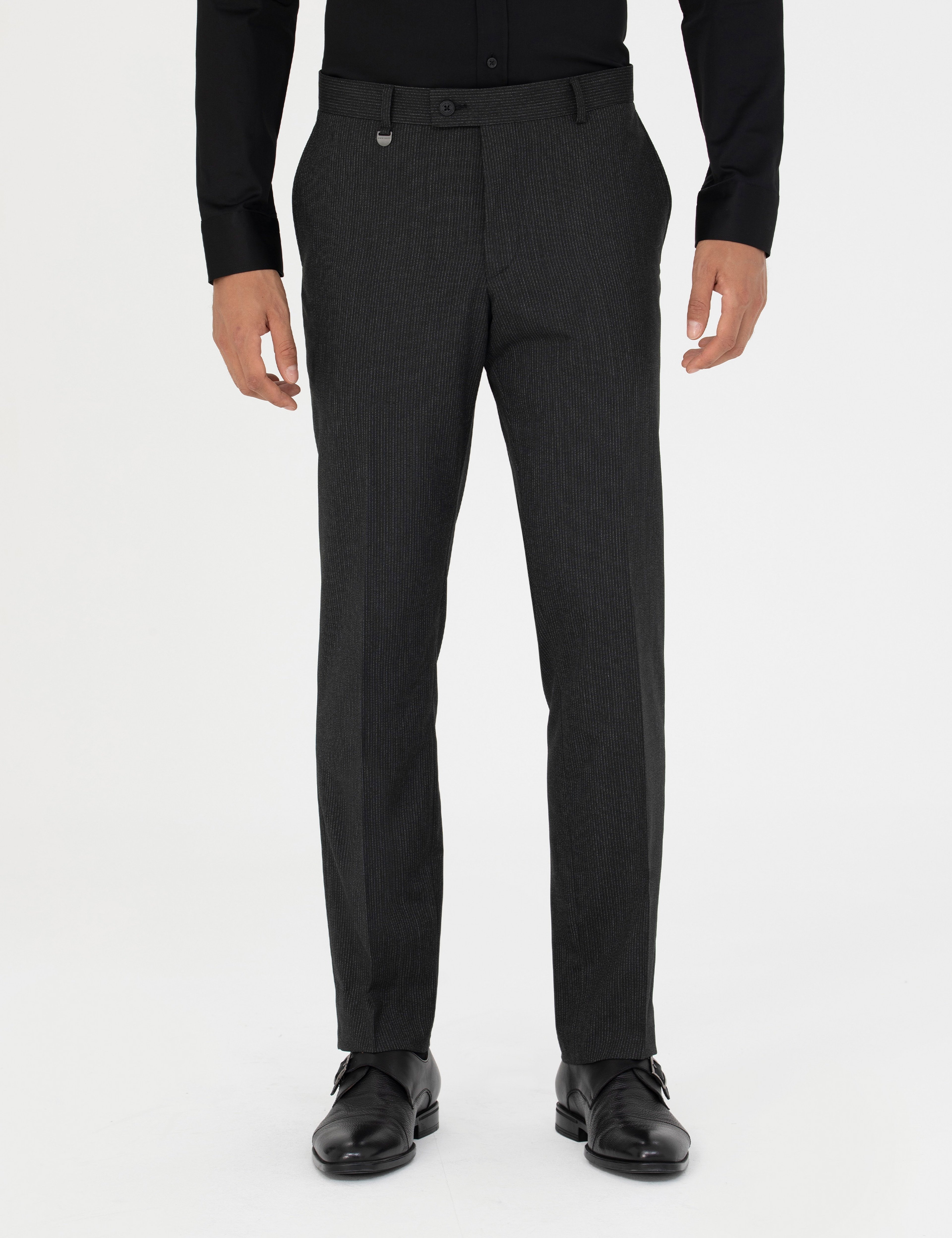 Antrasit Slim Fit Kumaş Pantolon - Image 2