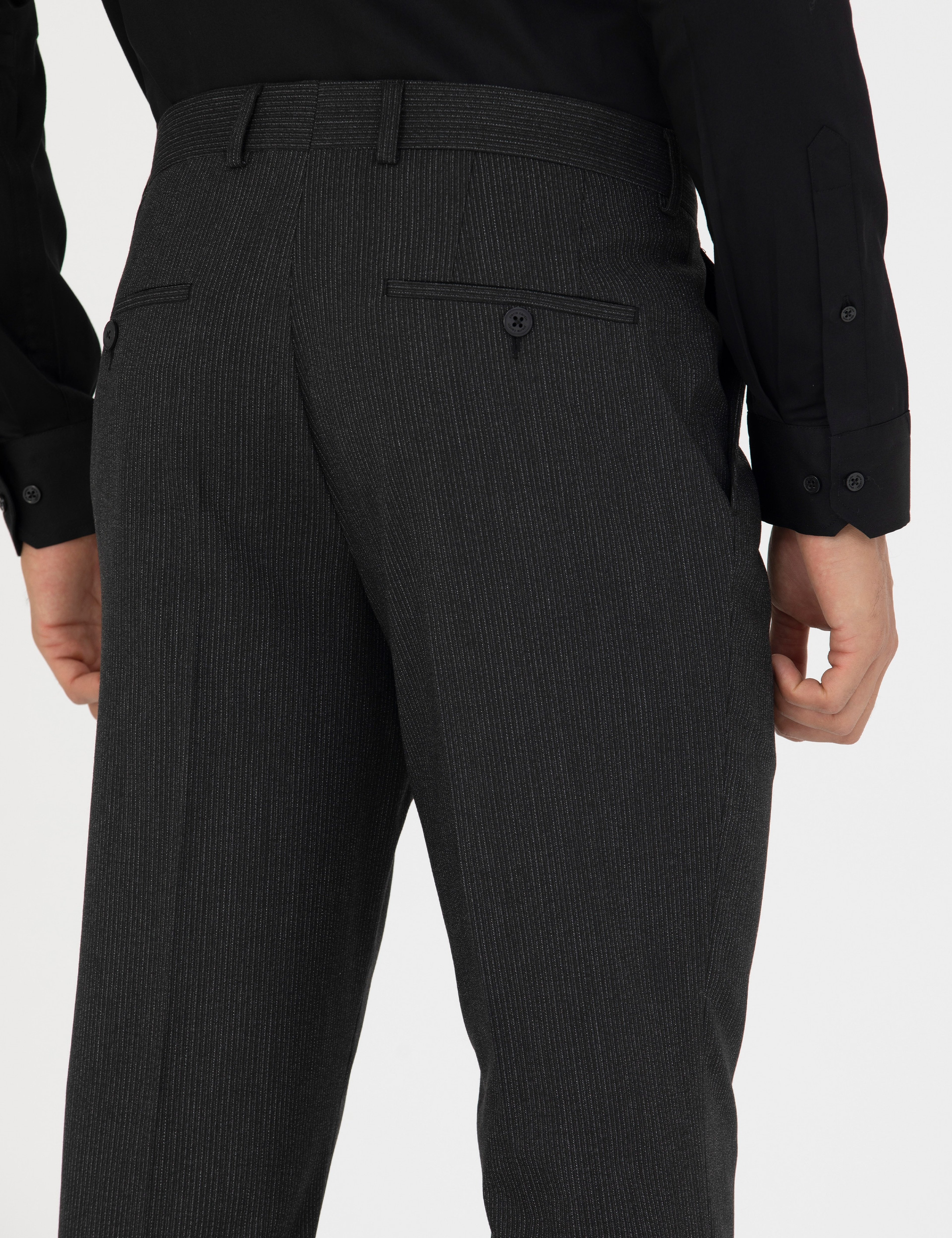 Antrasit Slim Fit Kumaş Pantolon - Image 7