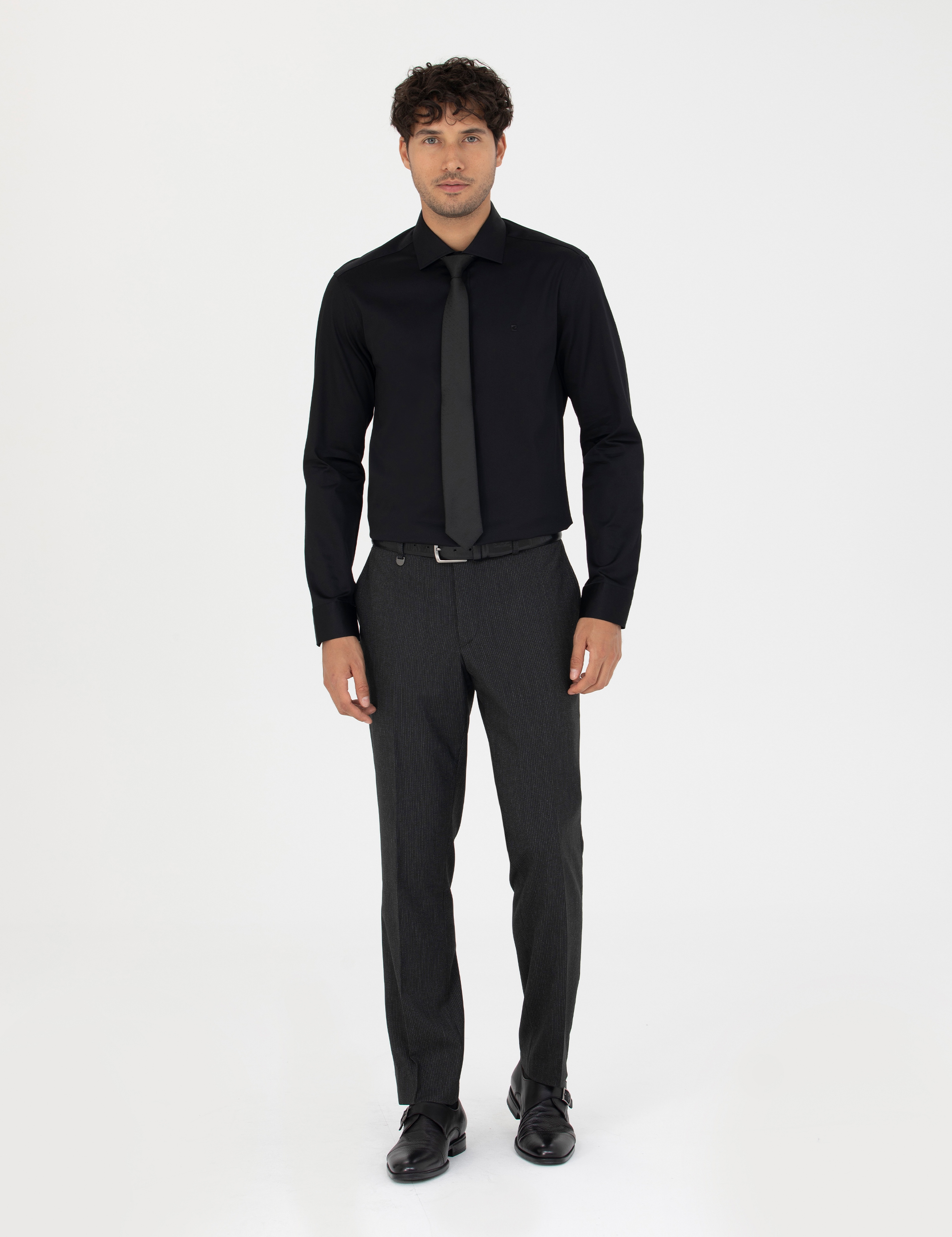 Antrasit Slim Fit Kumaş Pantolon - Image 1