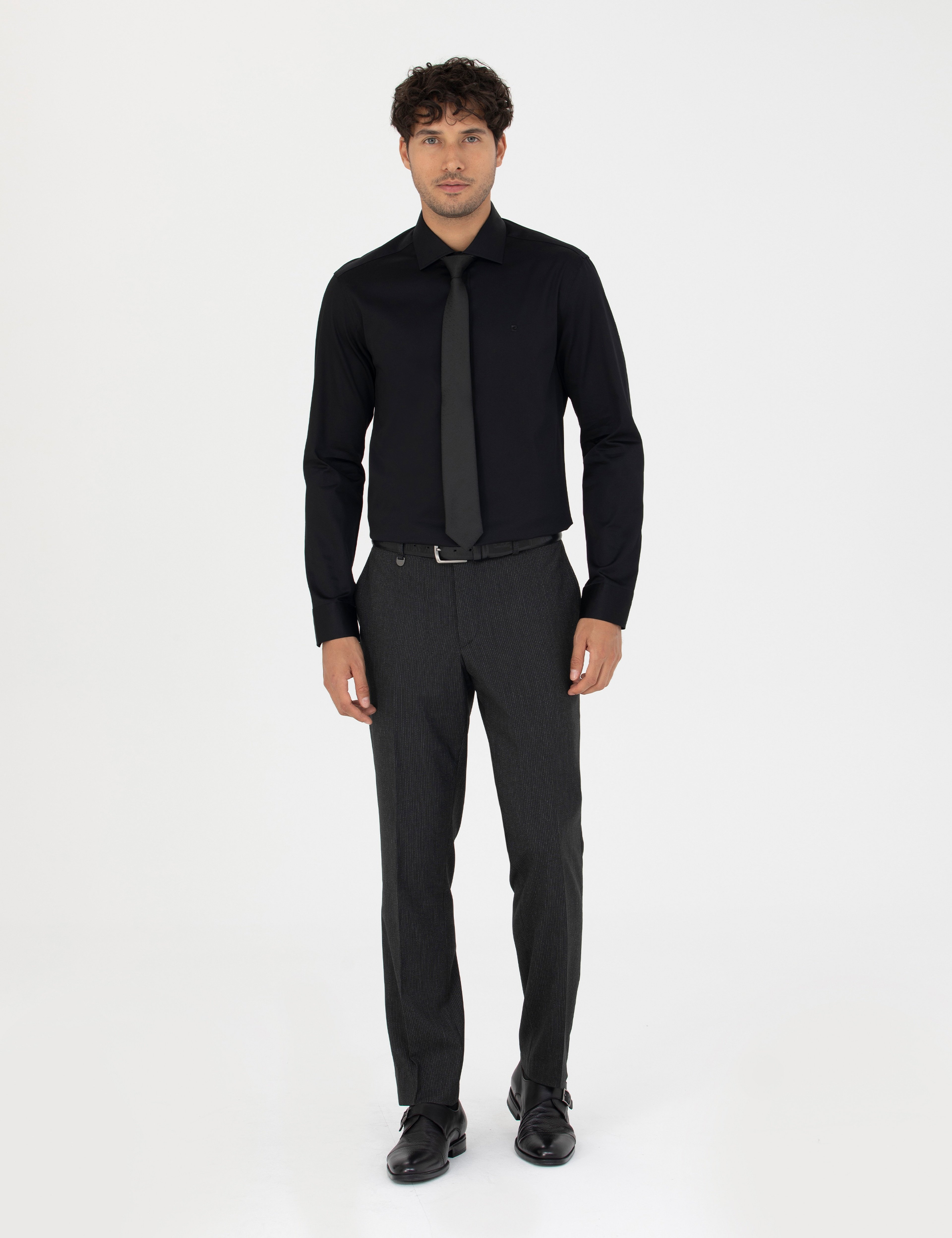 Antrasit Slim Fit Kumaş Pantolon