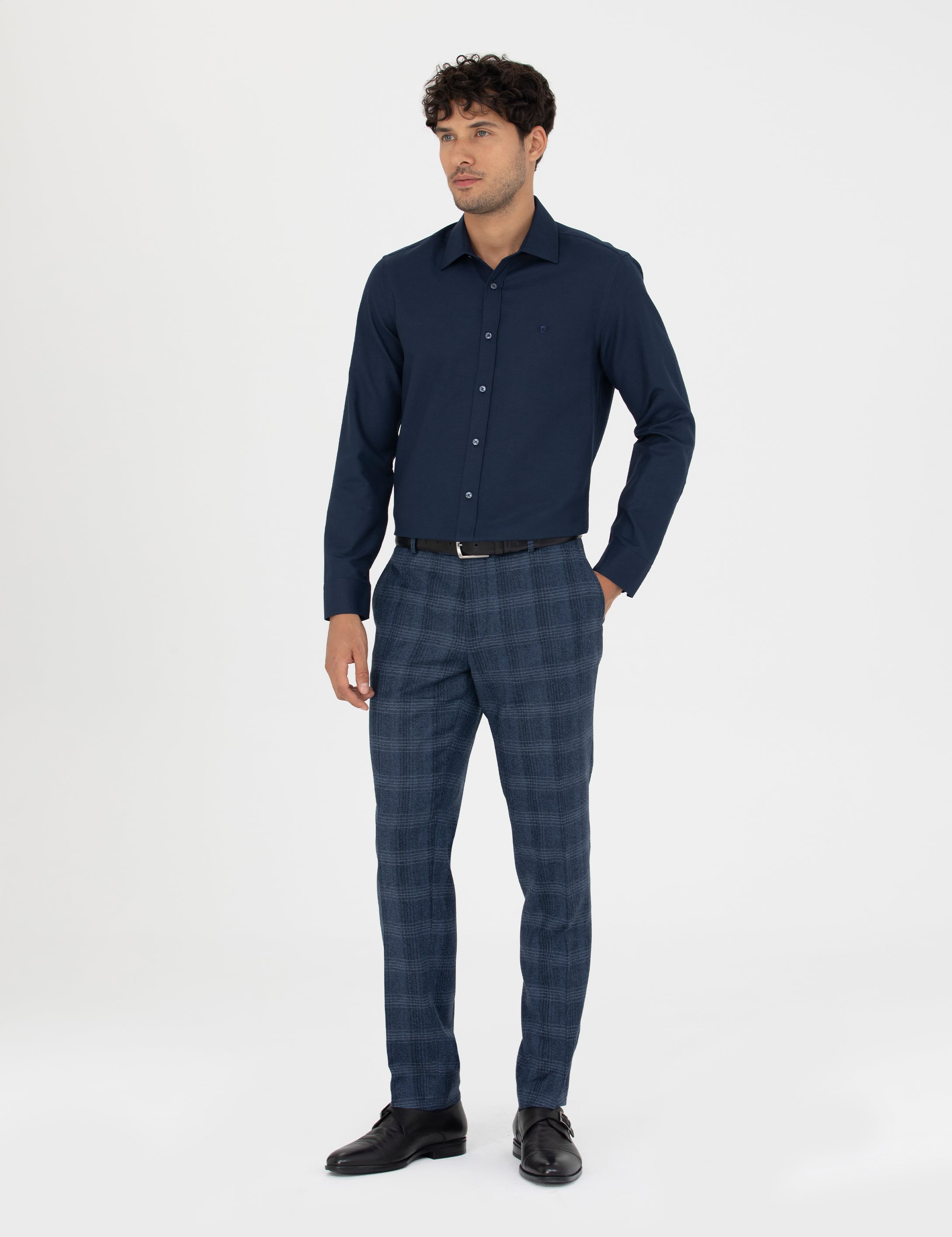 Pierre Cardin Lacivert Slim Fit Uzun Kollu Gömlek görsel 4