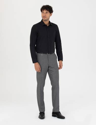 Siyah Slim Fit Uzun Kollu Gömlek