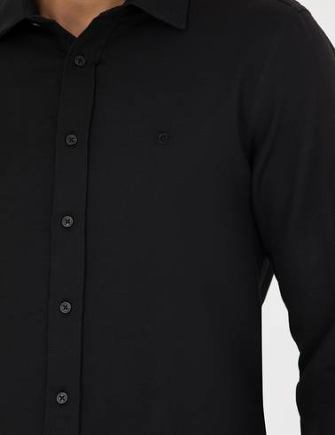 Siyah Slim Fit Uzun Kollu Gömlek