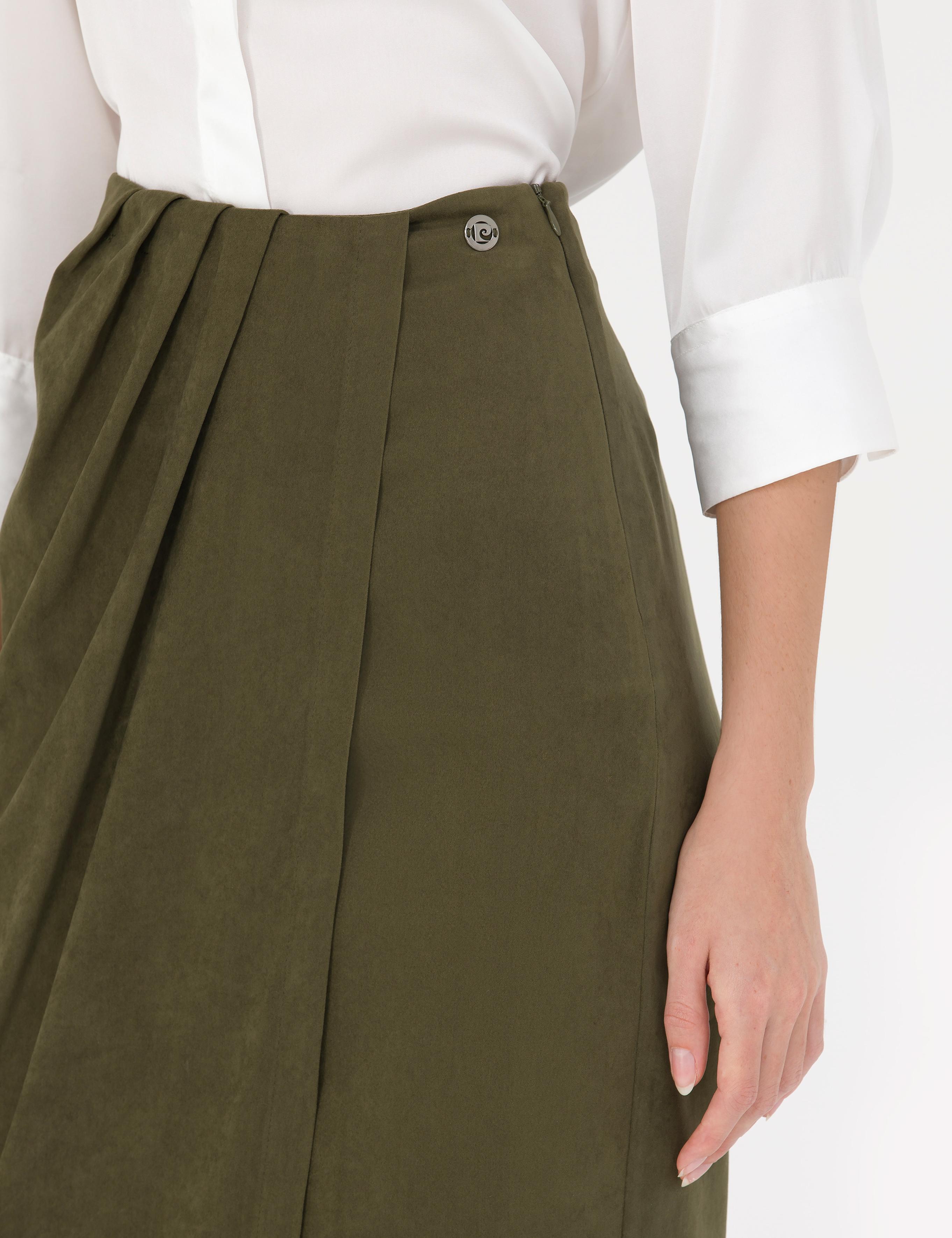 Haki Regular Dokuma Etek