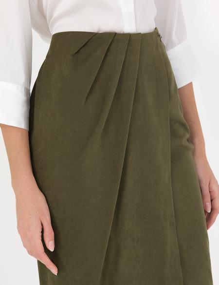 Haki Regular Dokuma Etek - 50273127007