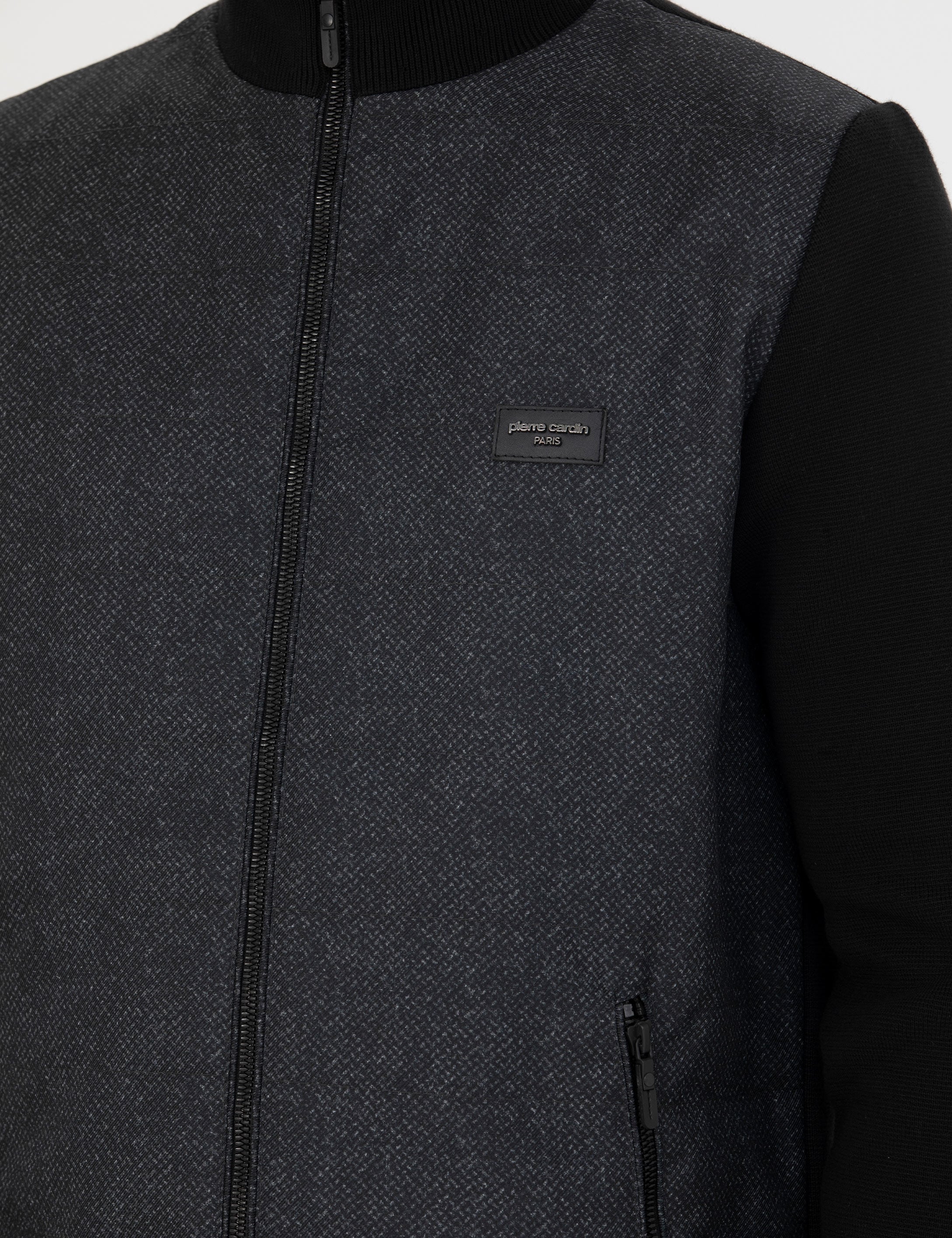 Pierre Cardin Siyah Slim Fit Fermuarlı Triko Hırka görsel 7