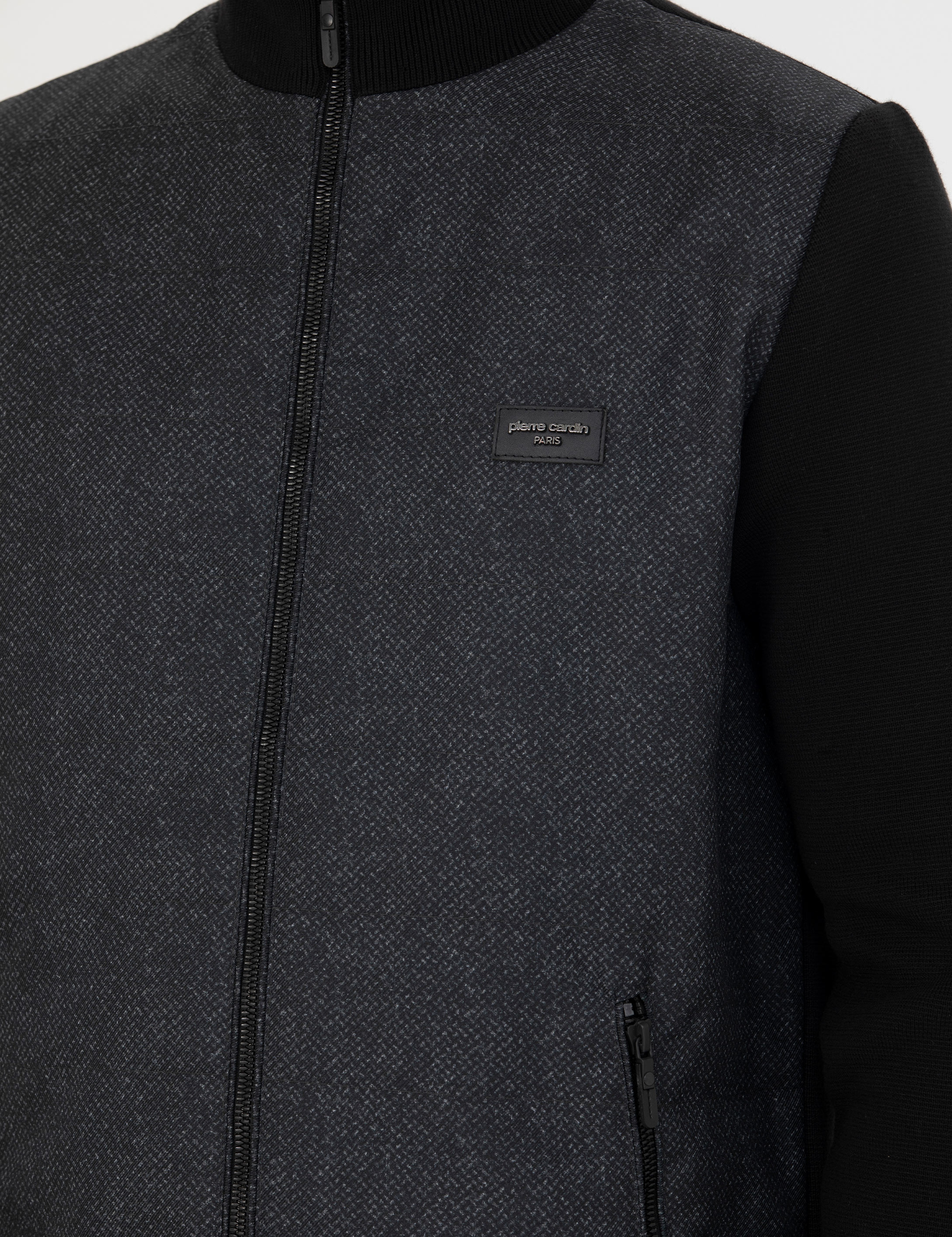 Siyah Slim Fit Fermuarlı Triko Hırka - Image 7