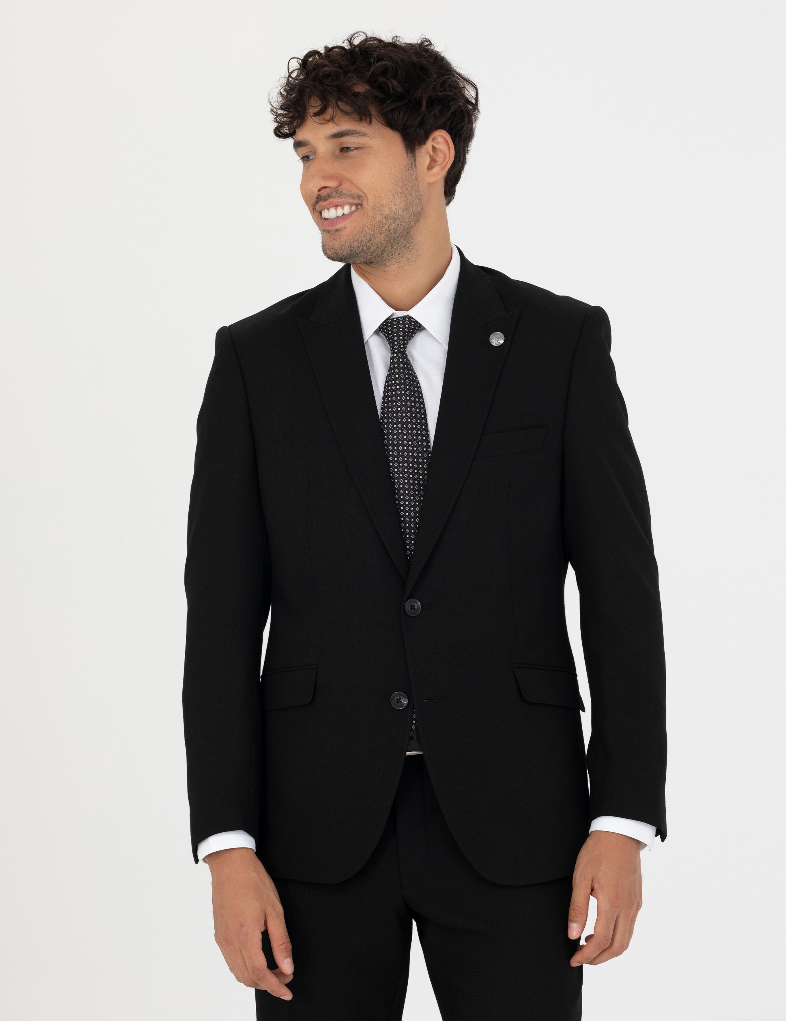 Siyah Slim Fit Takım Elbise