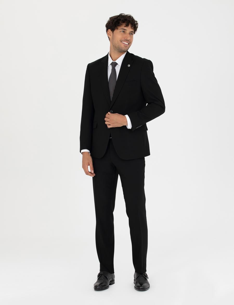 Siyah Slim Fit Takım Elbise