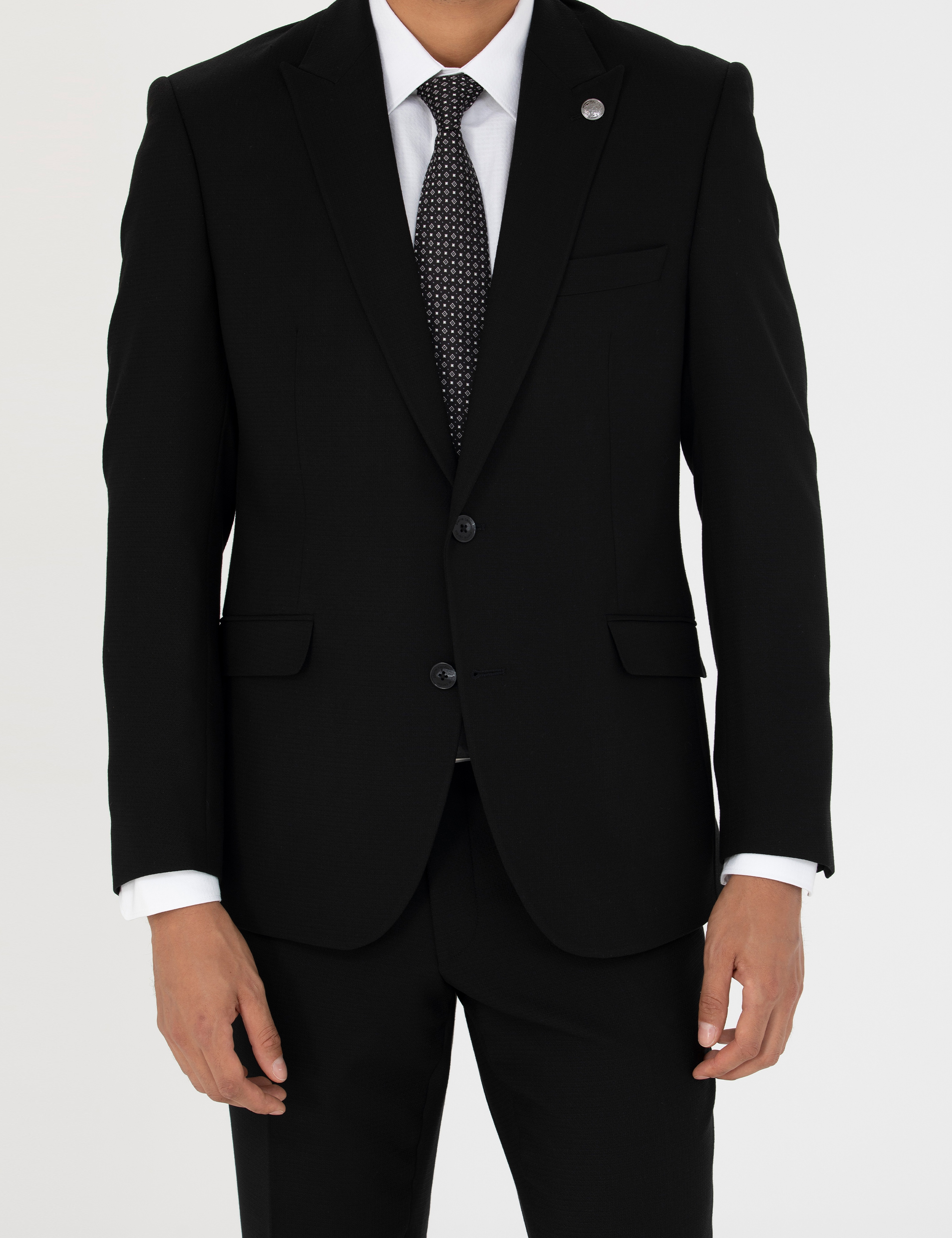 Siyah Slim Fit Takım Elbise - Image 6