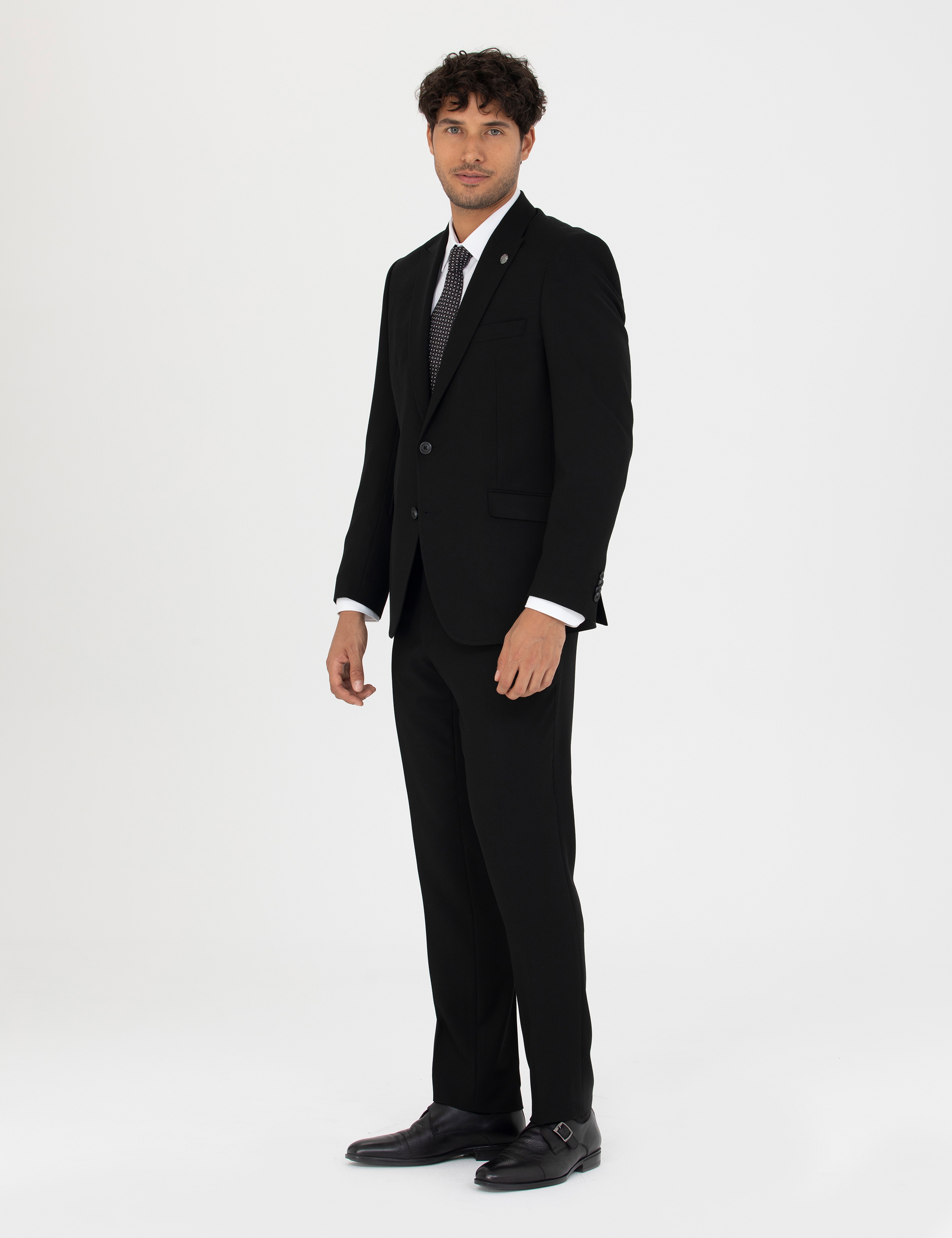 Siyah Slim Fit Takım Elbise - Image 3