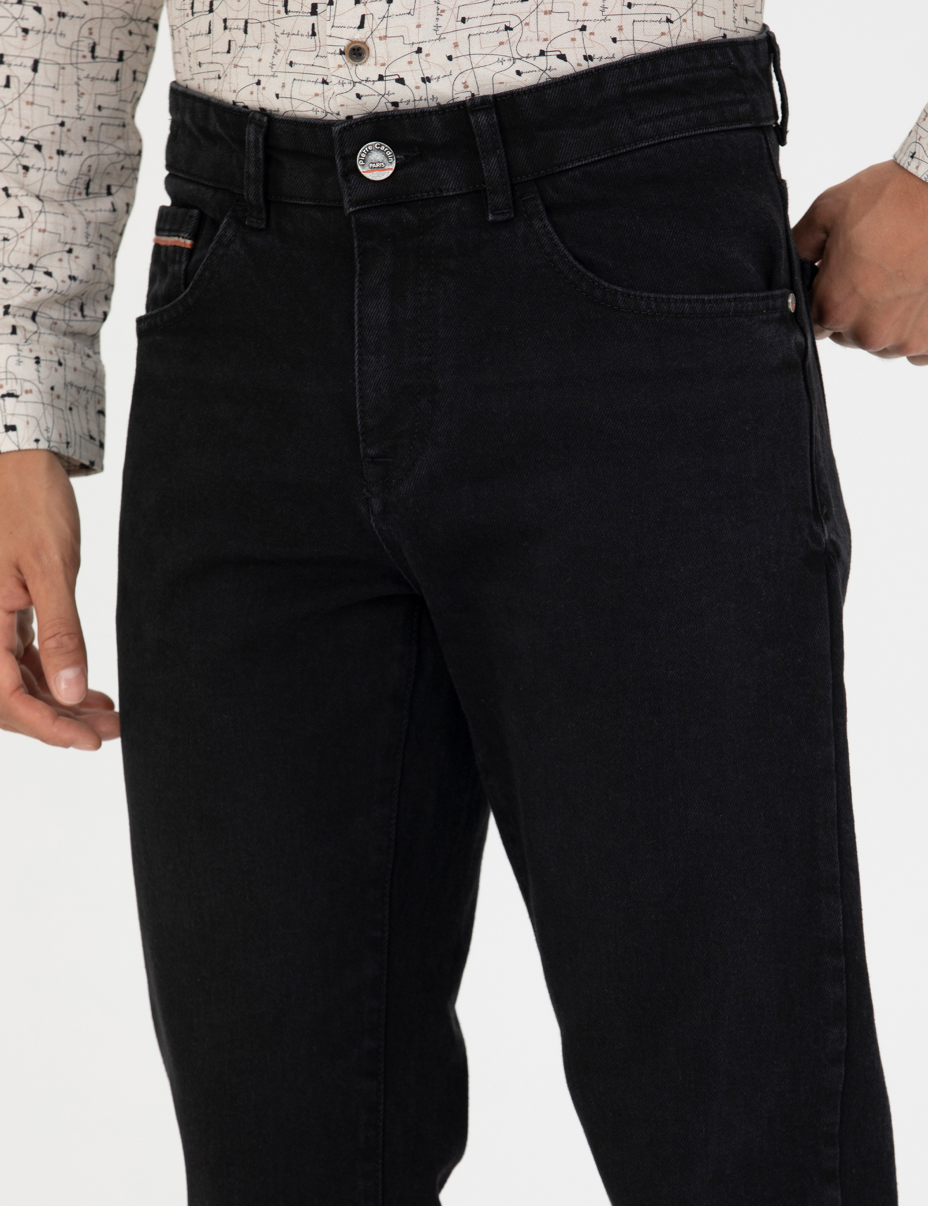Siyah Slim Fit Jean Pantolon - Image 6