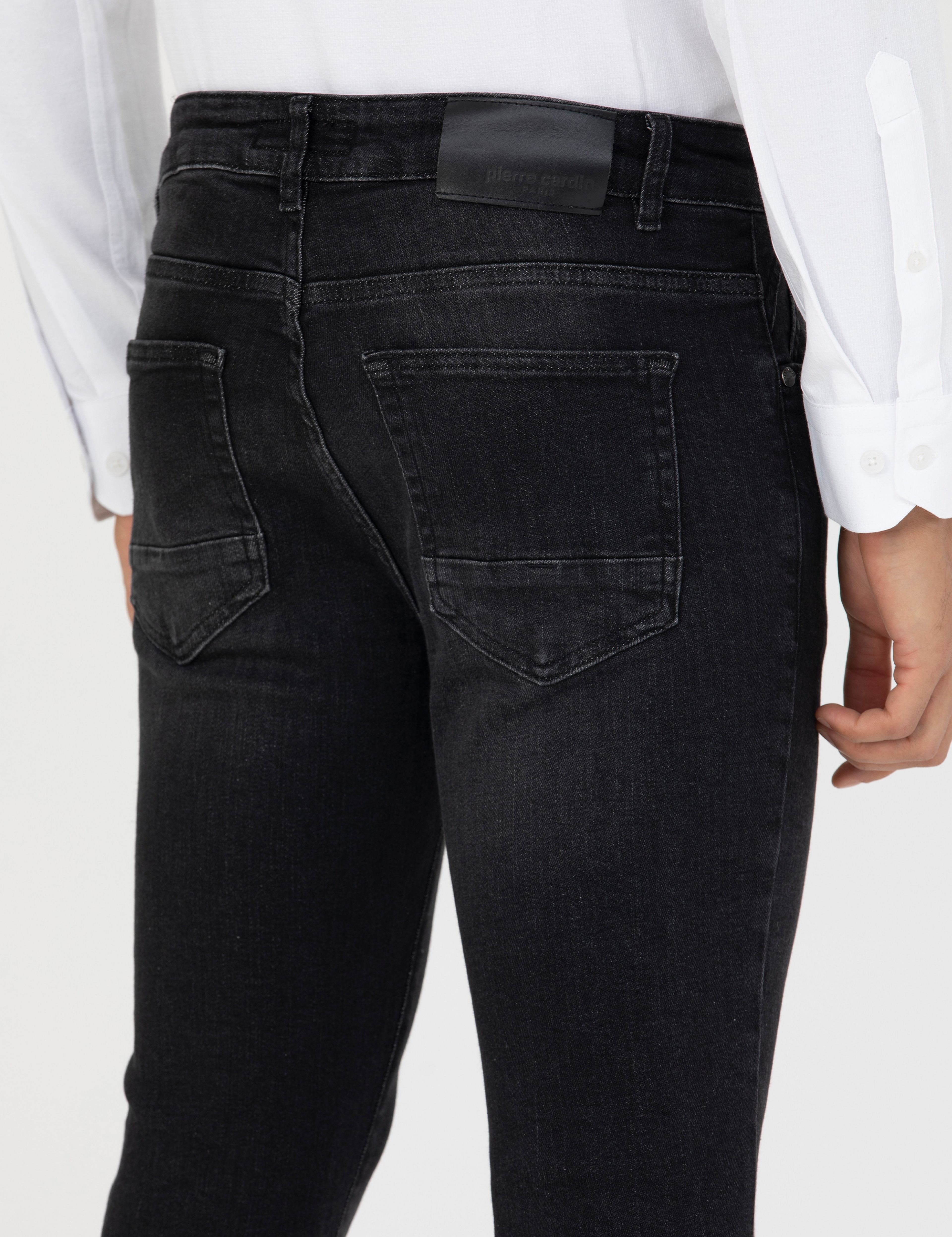 Siyah Slim Fit Jean Pantolon - Image 7