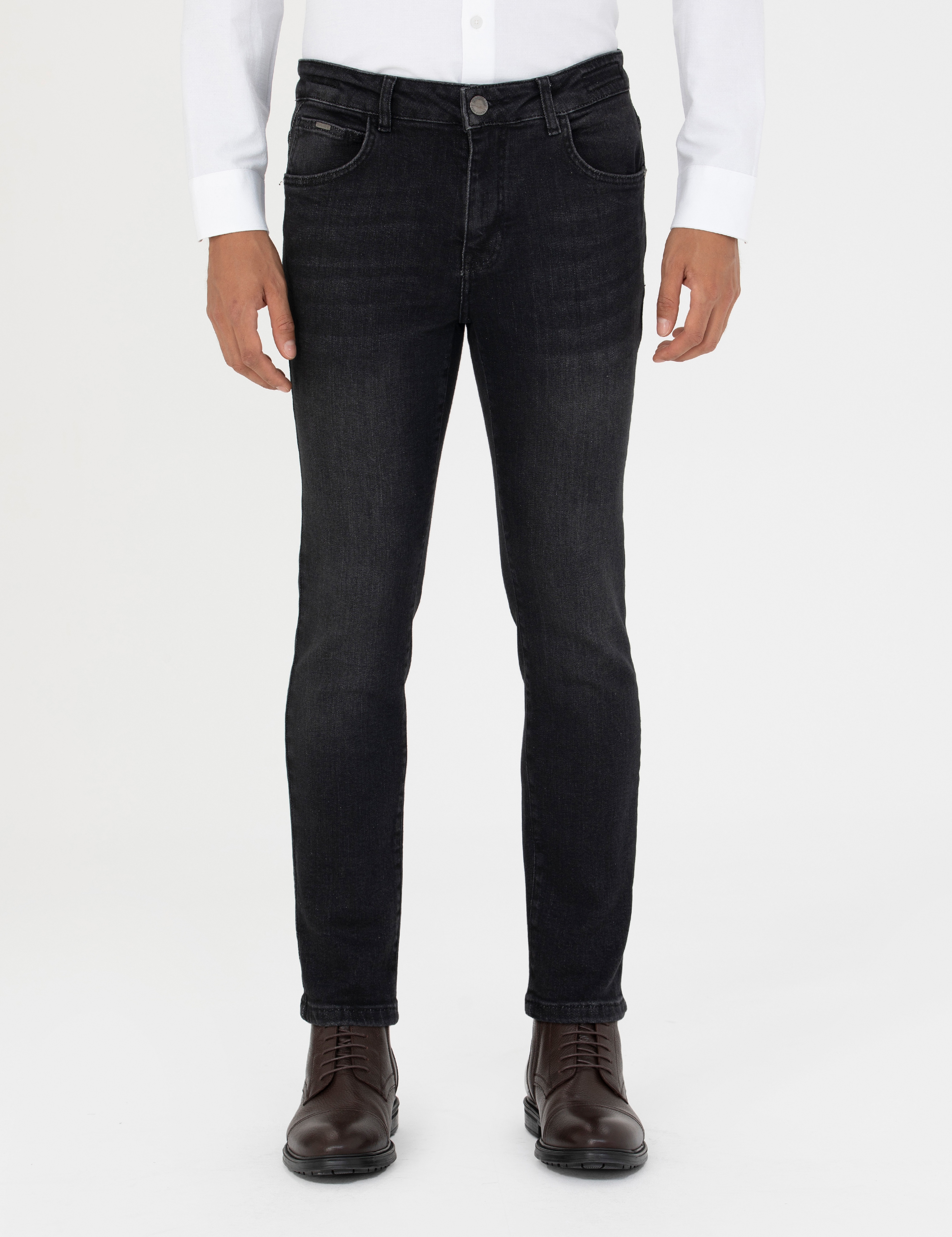 Siyah Slim Fit Jean Pantolon - Image 2
