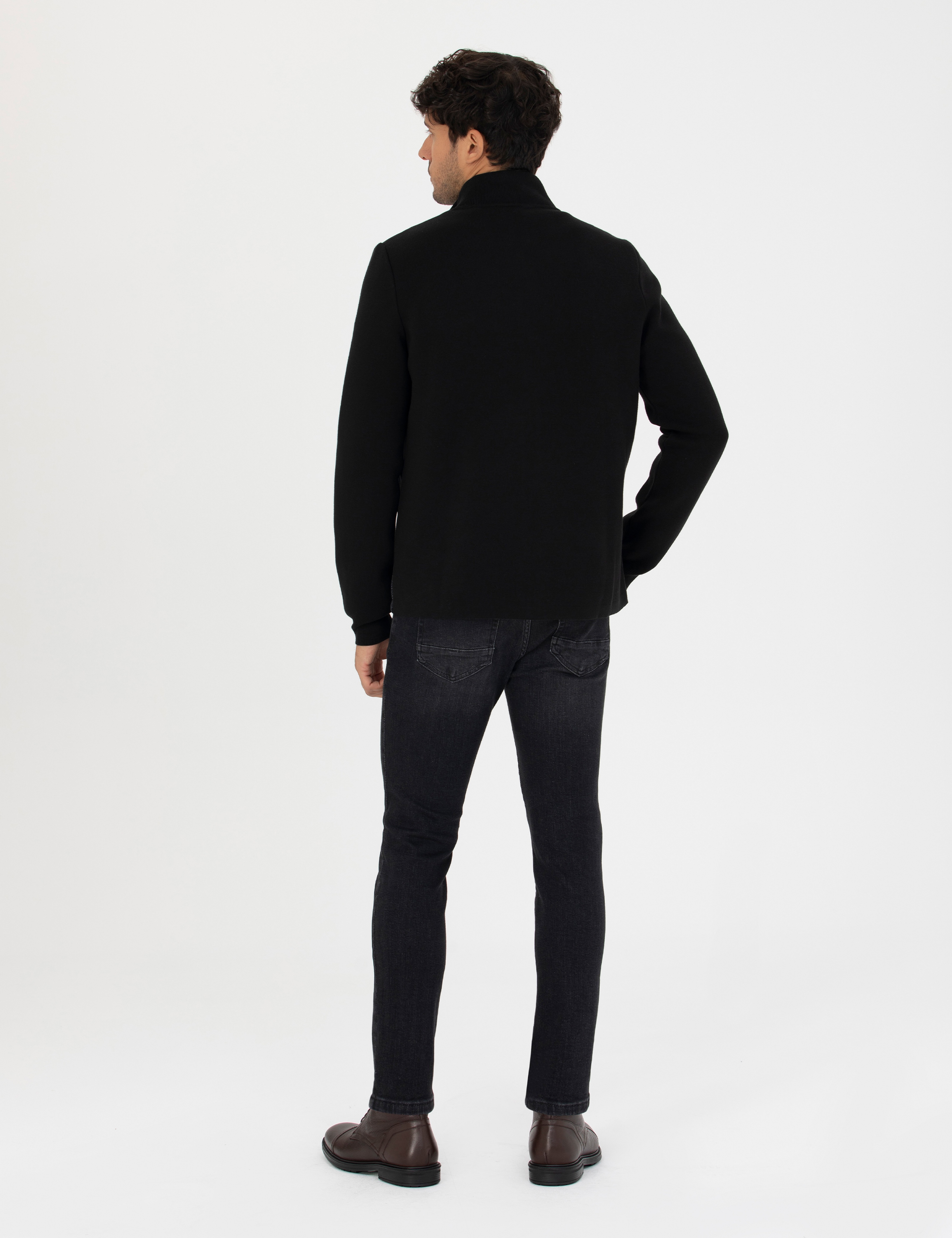Siyah Slim Fit Jean Pantolon - Image 4