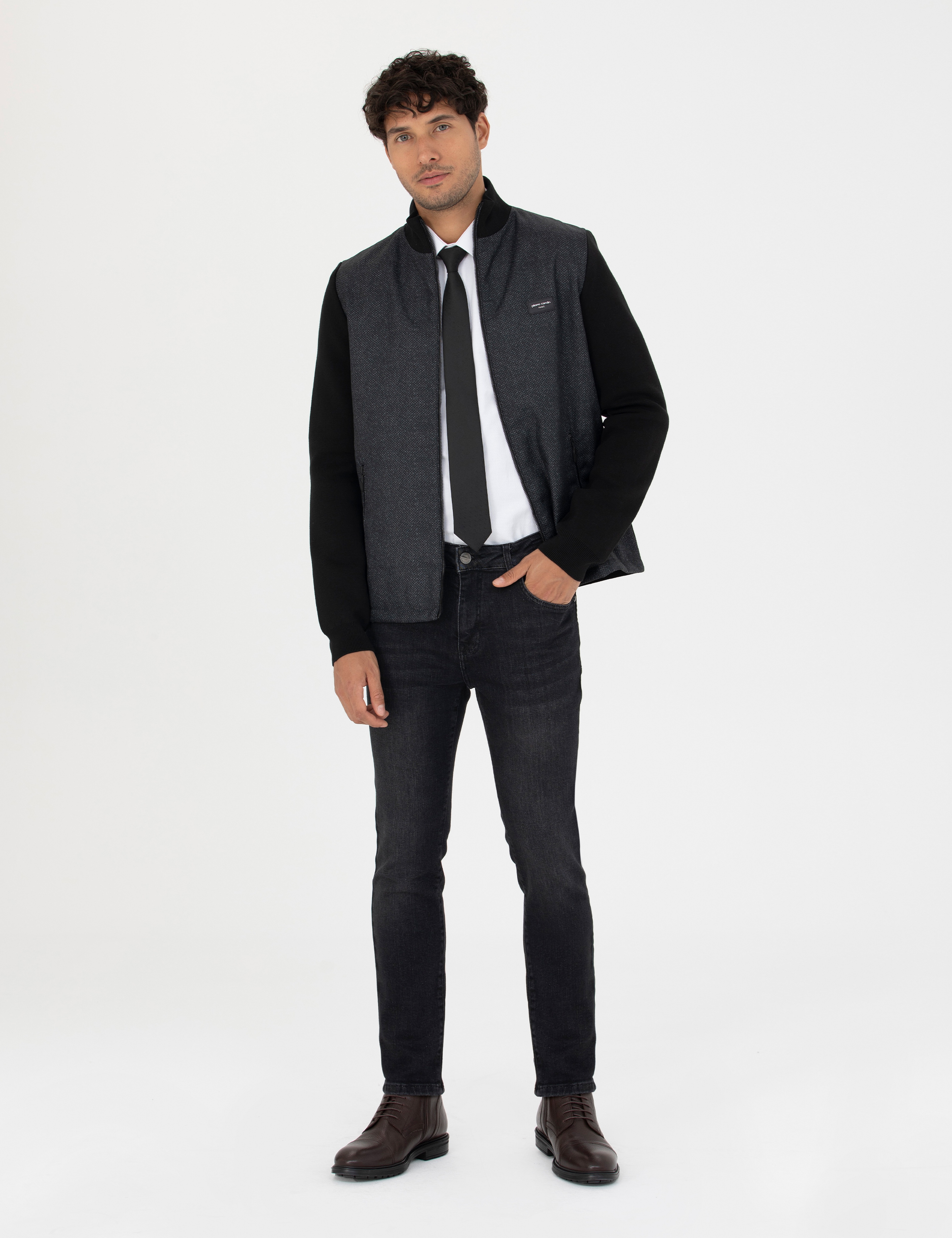 Siyah Slim Fit Jean Pantolon - Image 1