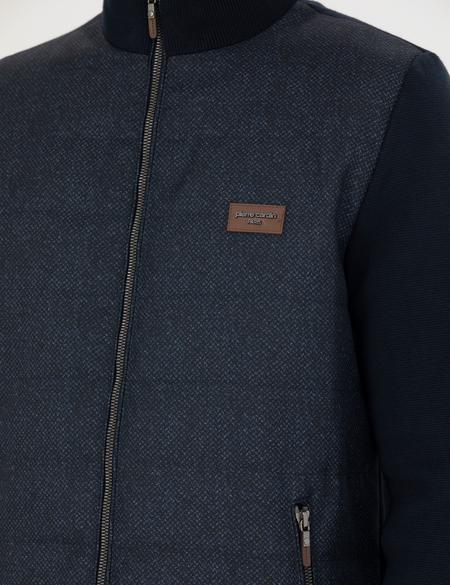 Lacivert Slim Fit Fermuarlı Triko Hırka - 50276621008