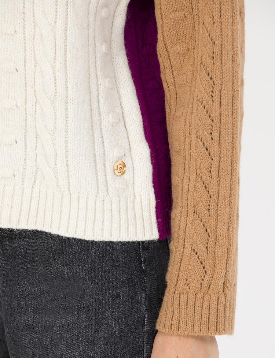 Camel Crop Top Balıkçı Yaka Kazak