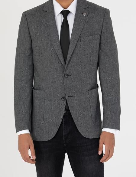 Siyah Ekstra Slim Fit Spor Ceket - 50277317005