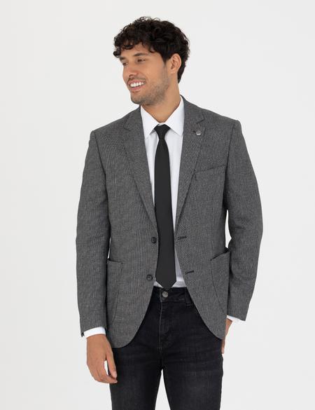 Siyah Ekstra Slim Fit Spor Ceket - 50277317005