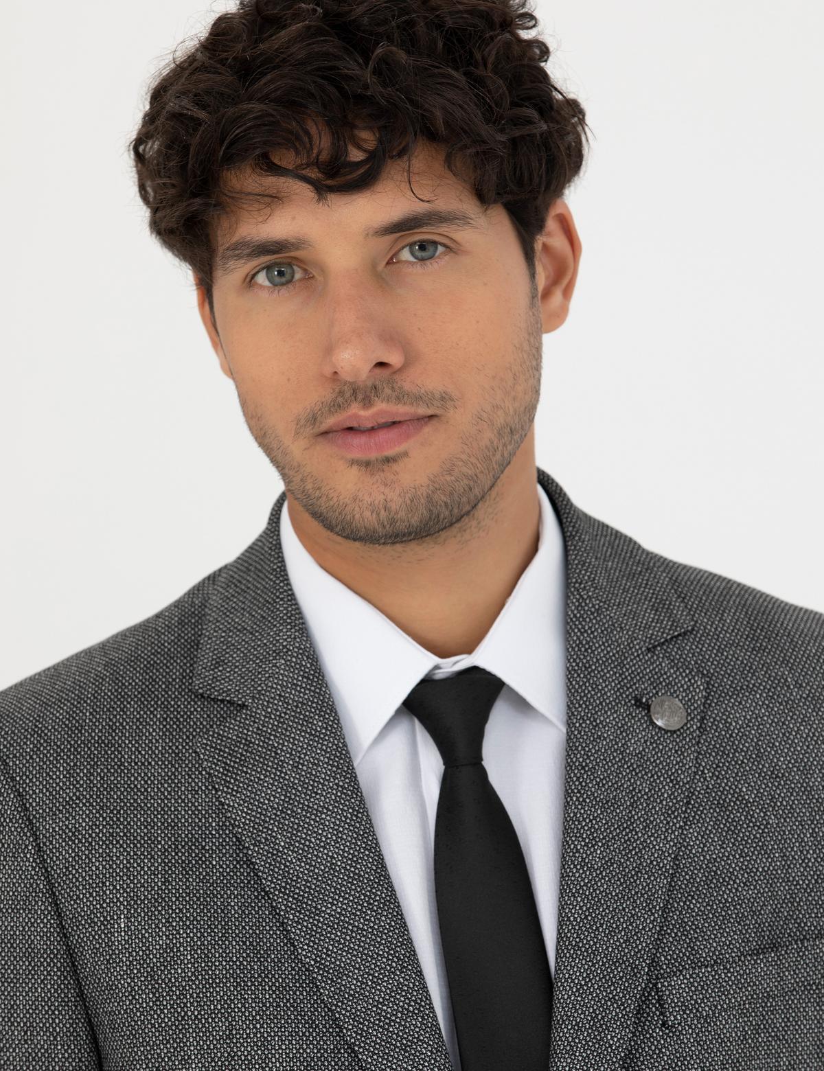 Siyah Ekstra Slim Fit Spor Ceket - 50277317005