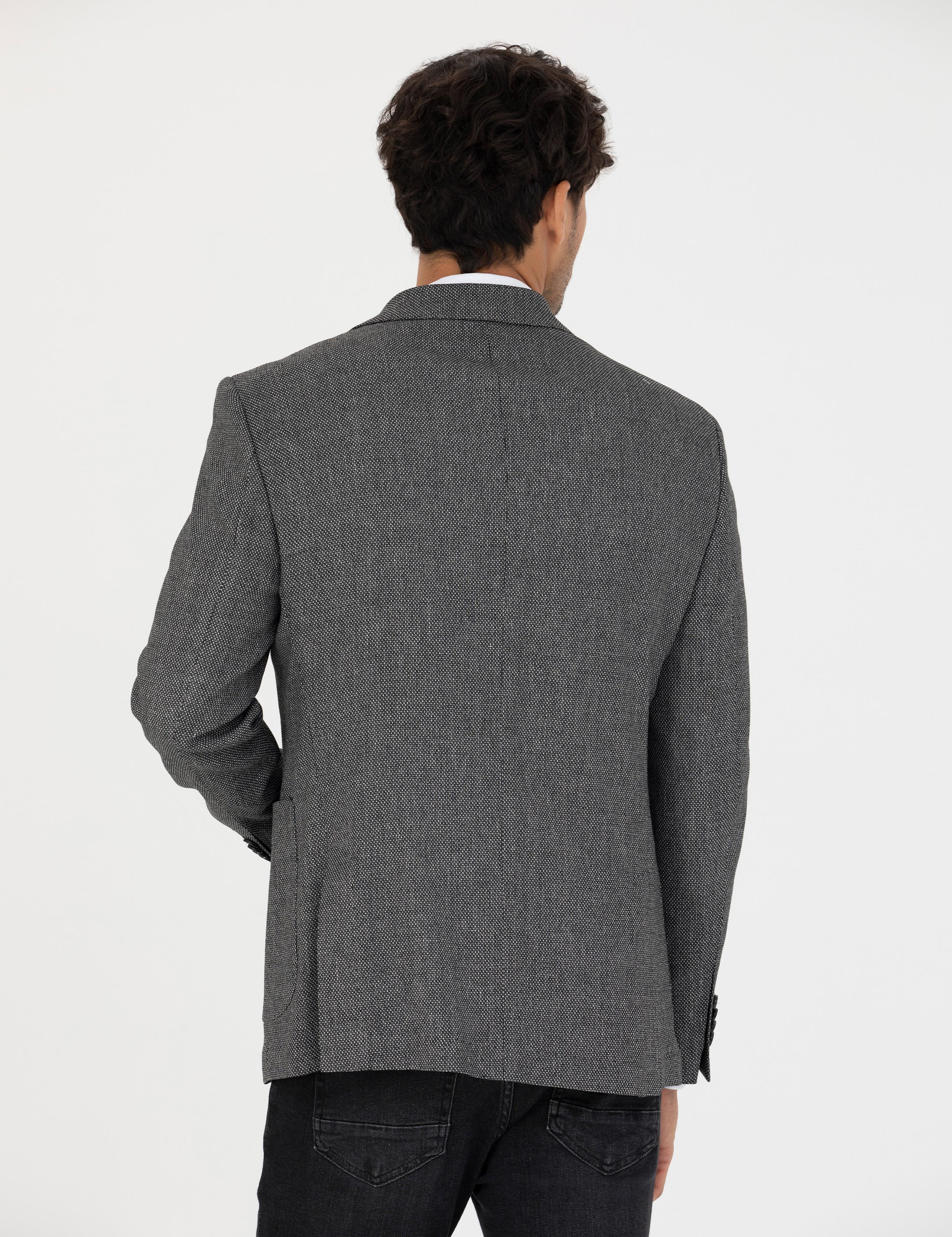 Siyah Ekstra Slim Fit Spor Ceket