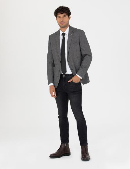 Siyah Ekstra Slim Fit Spor Ceket - 50277317005