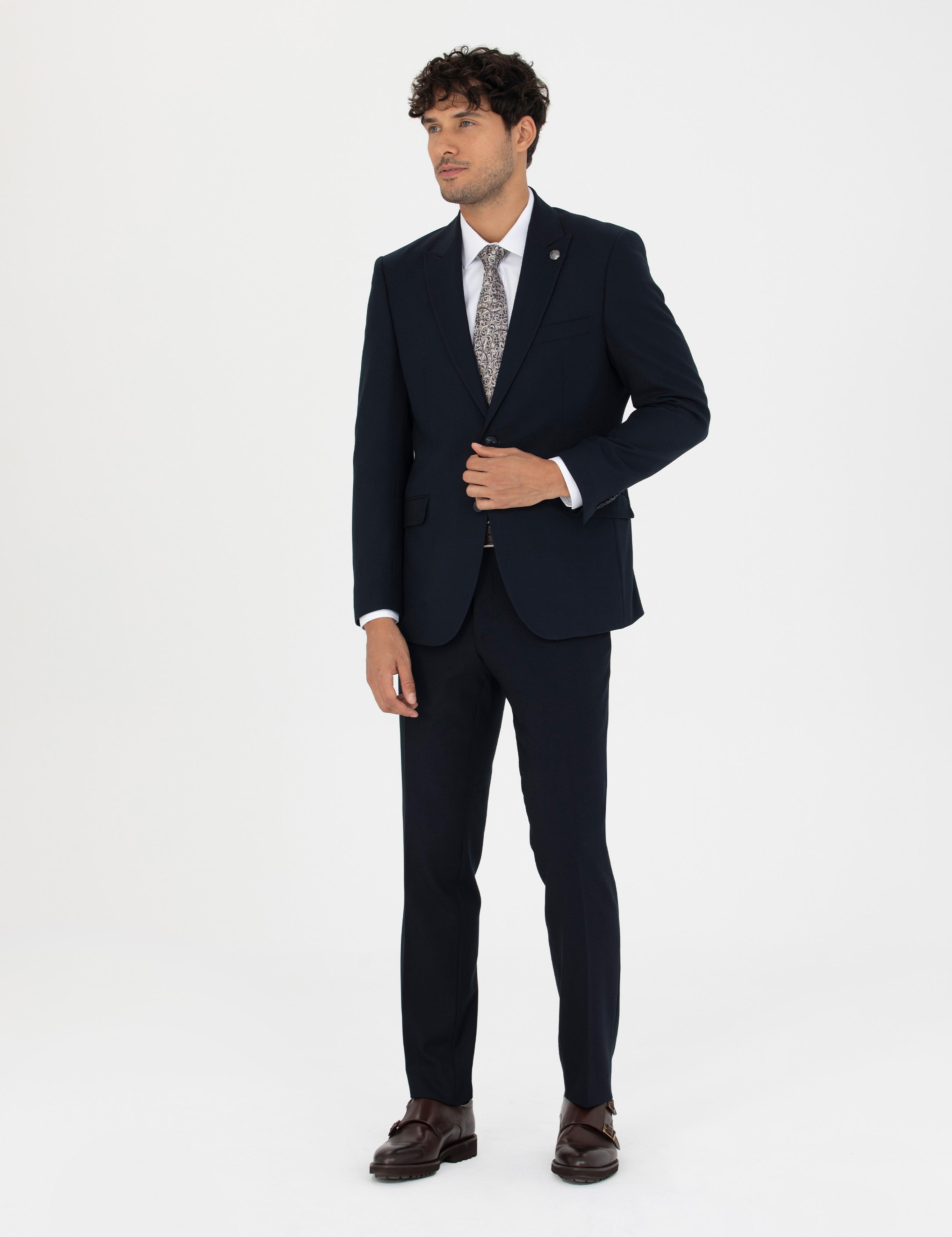 Lacivert Slim Fit Takım Elbise