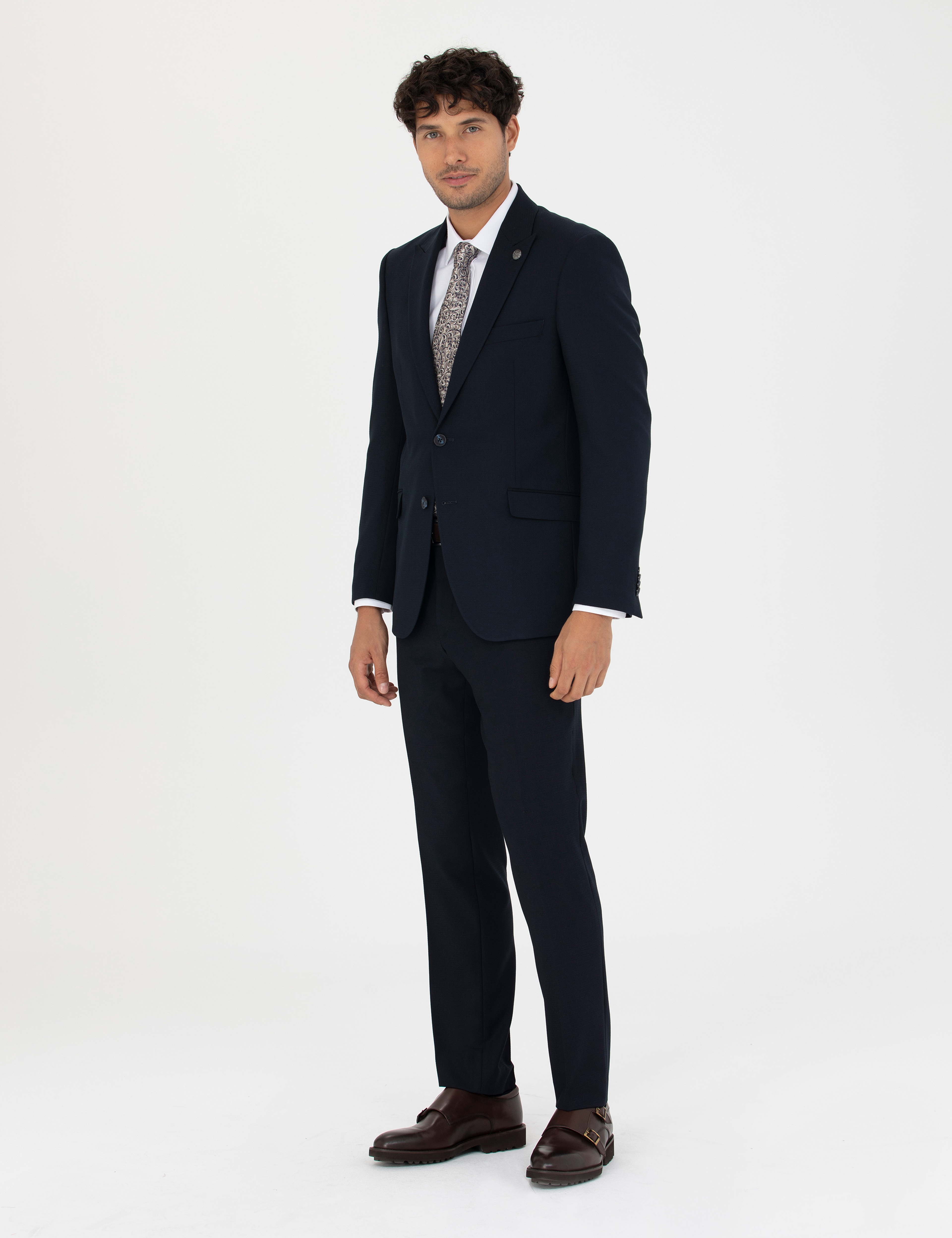 Lacivert Slim Fit Takım Elbise - Image 1