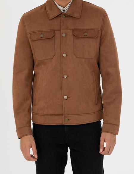 Taba Gömlek Yaka Suni Deri Ceket - 50280297014