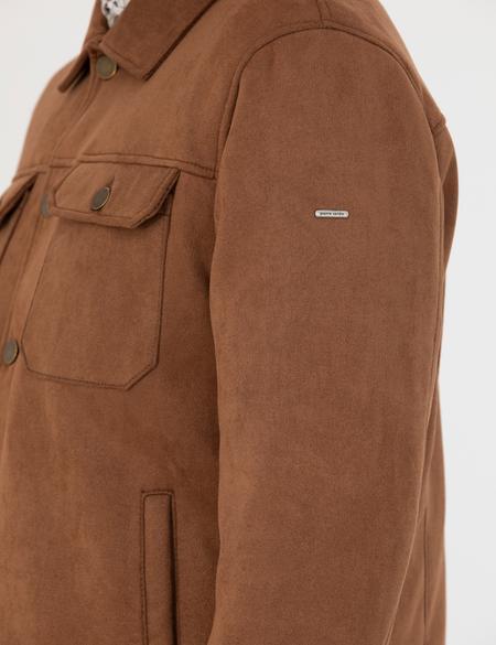 Taba Gömlek Yaka Suni Deri Ceket - 50280297014