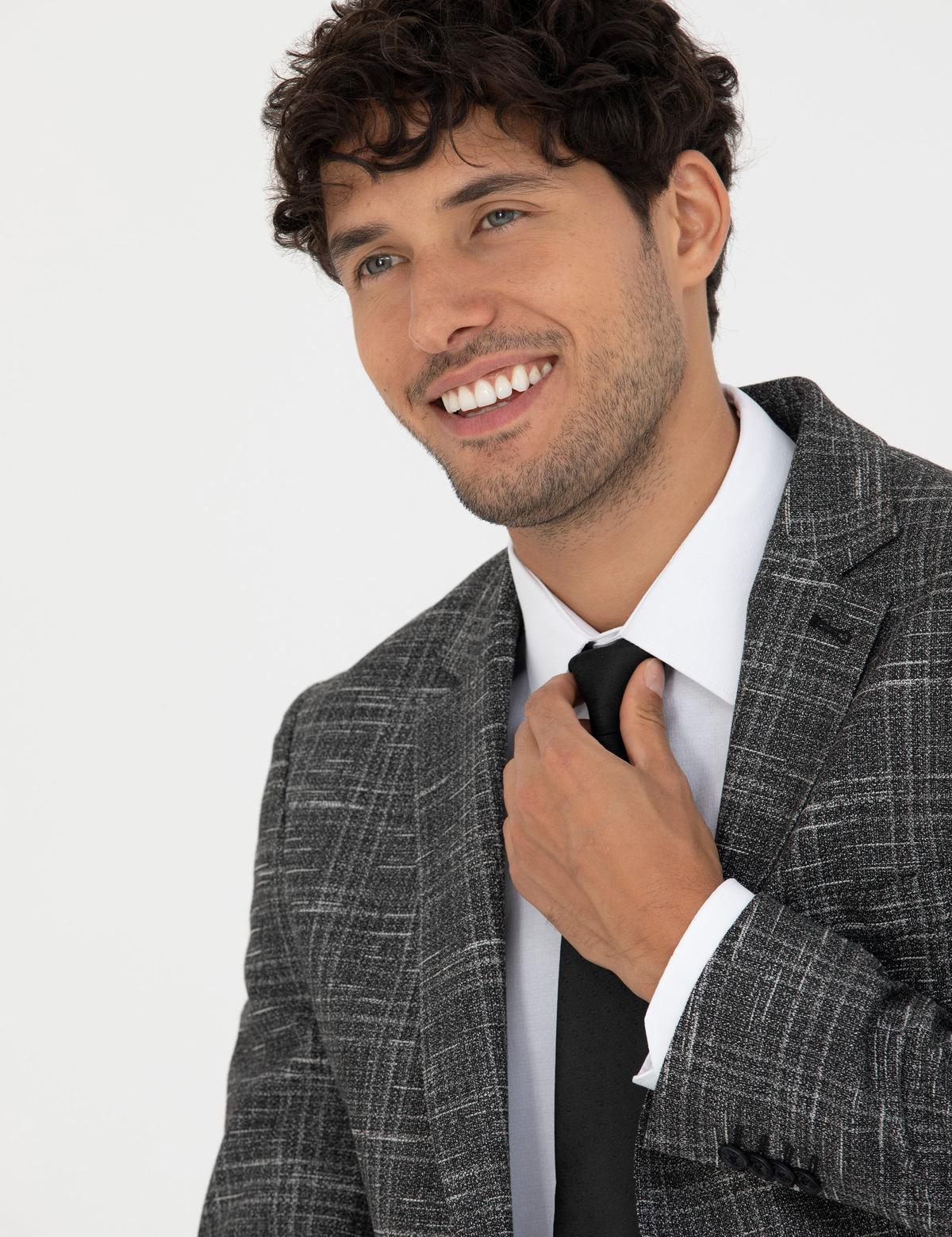 Siyah Slim Fit Ceket - 50273425017