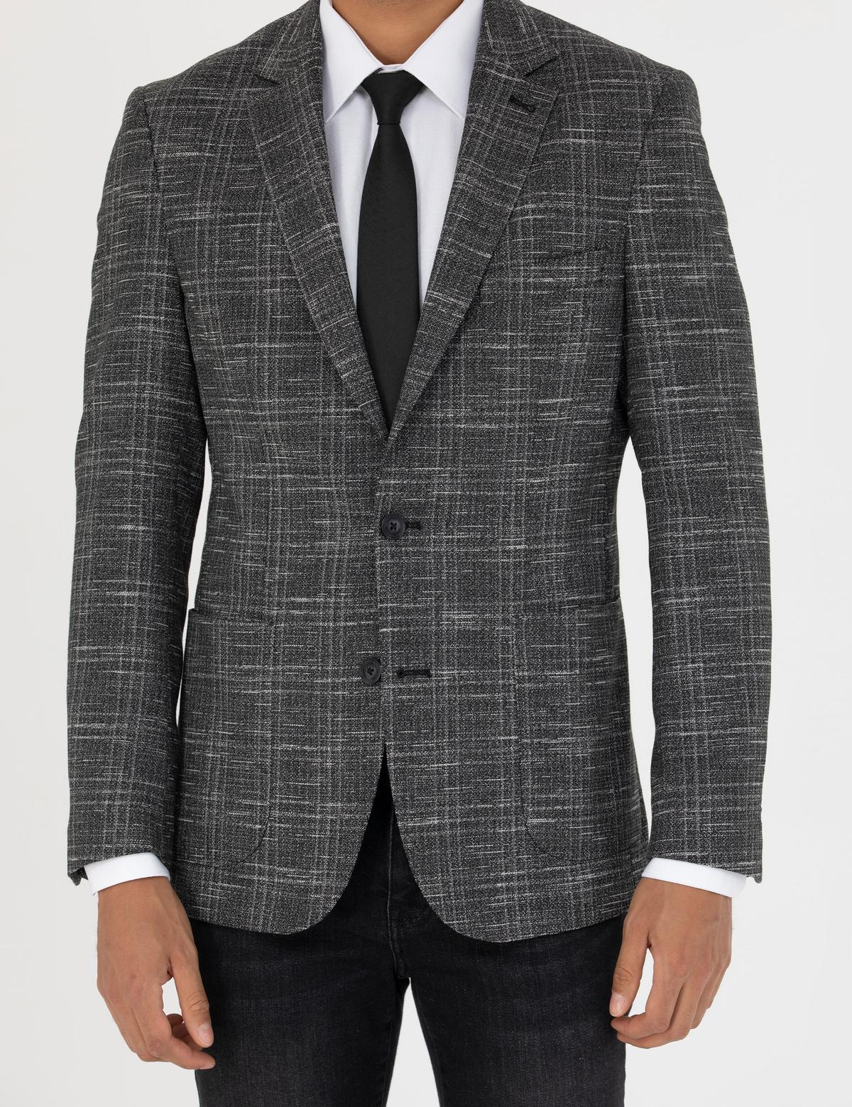 Siyah Slim Fit Ceket - 50273425017