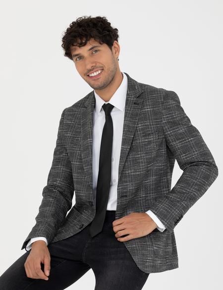 Siyah Slim Fit Ceket - 50273425017