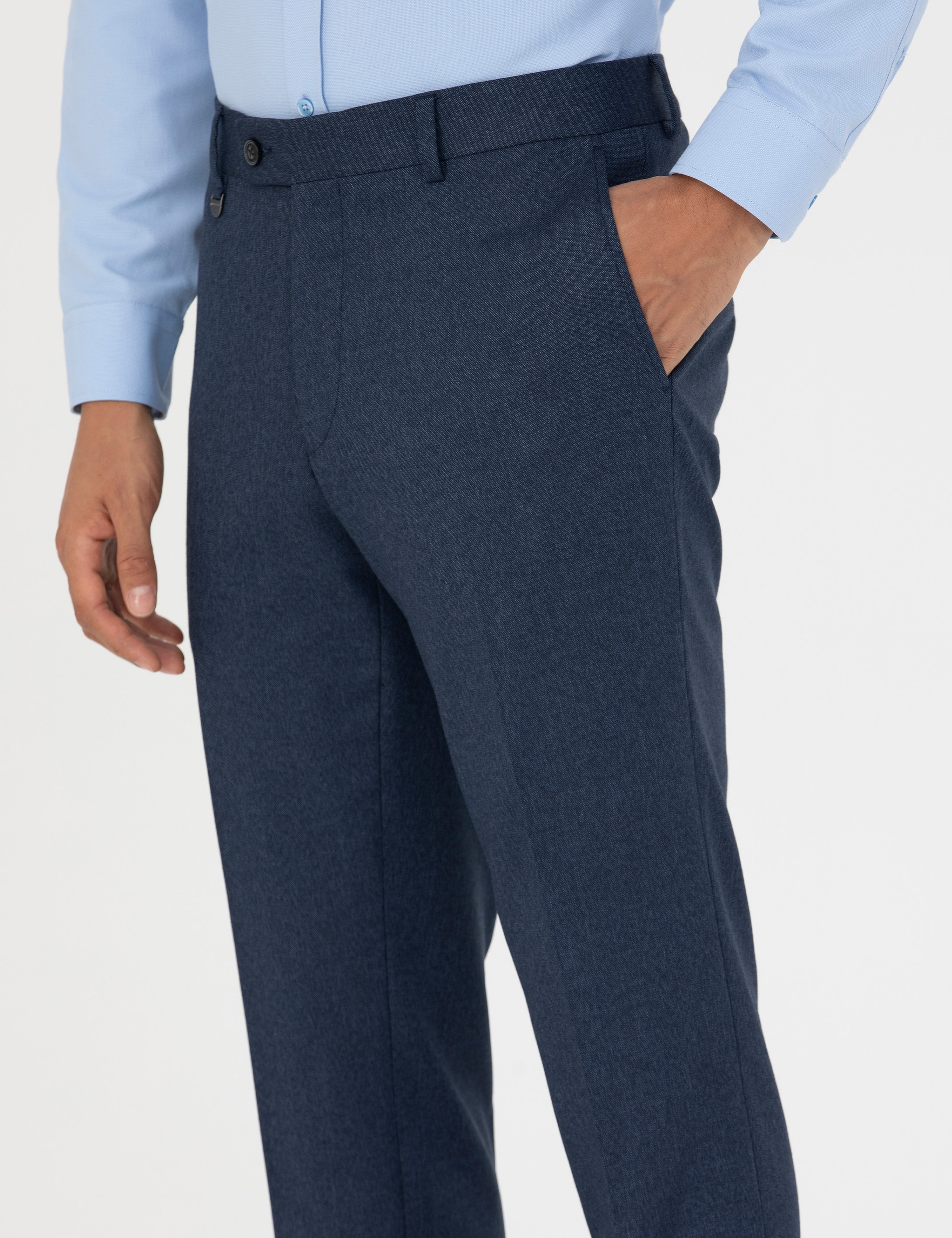 Lacivert Slim Fit Kumaş Pantolon - Image 6