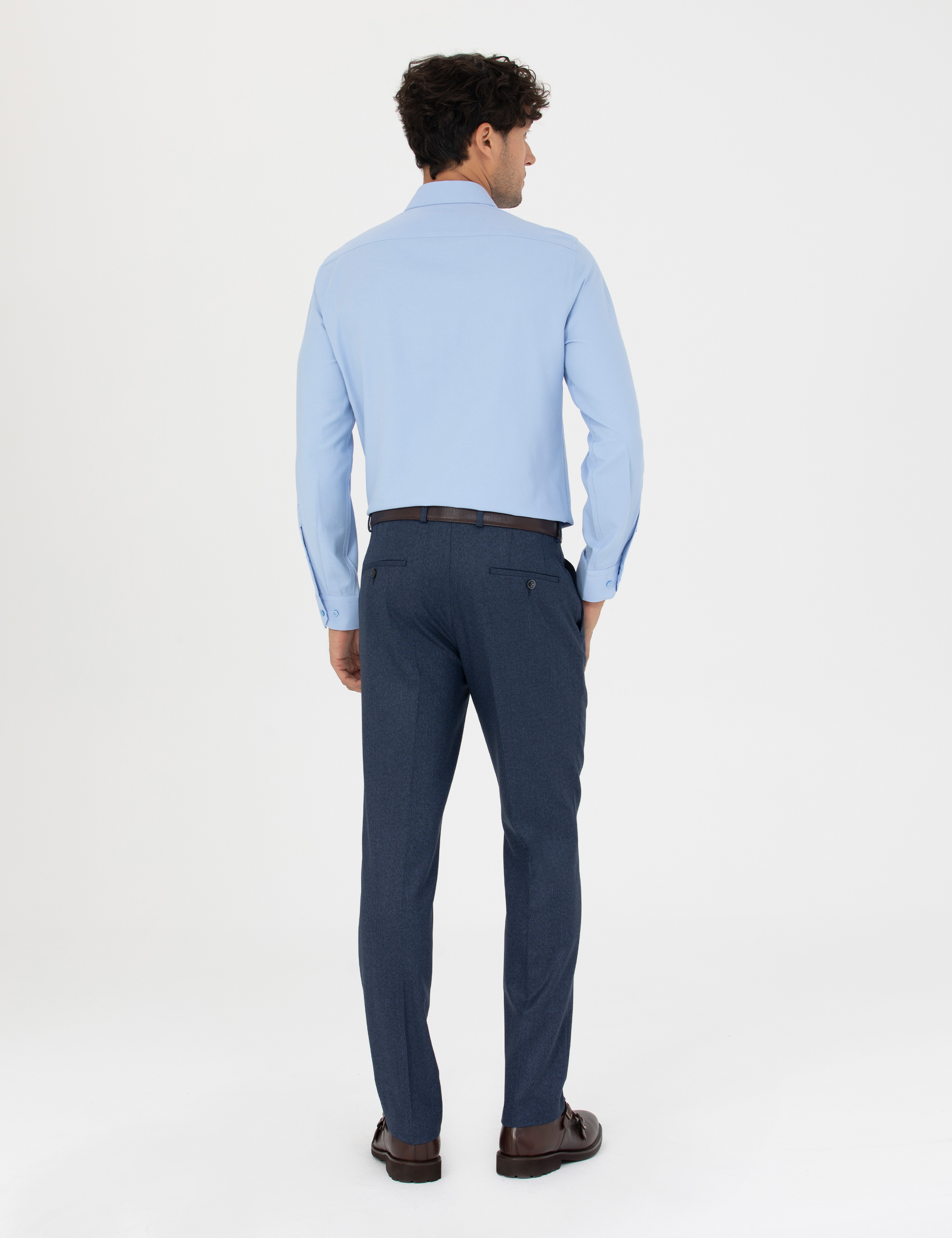 Lacivert Slim Fit Kumaş Pantolon - Image 4