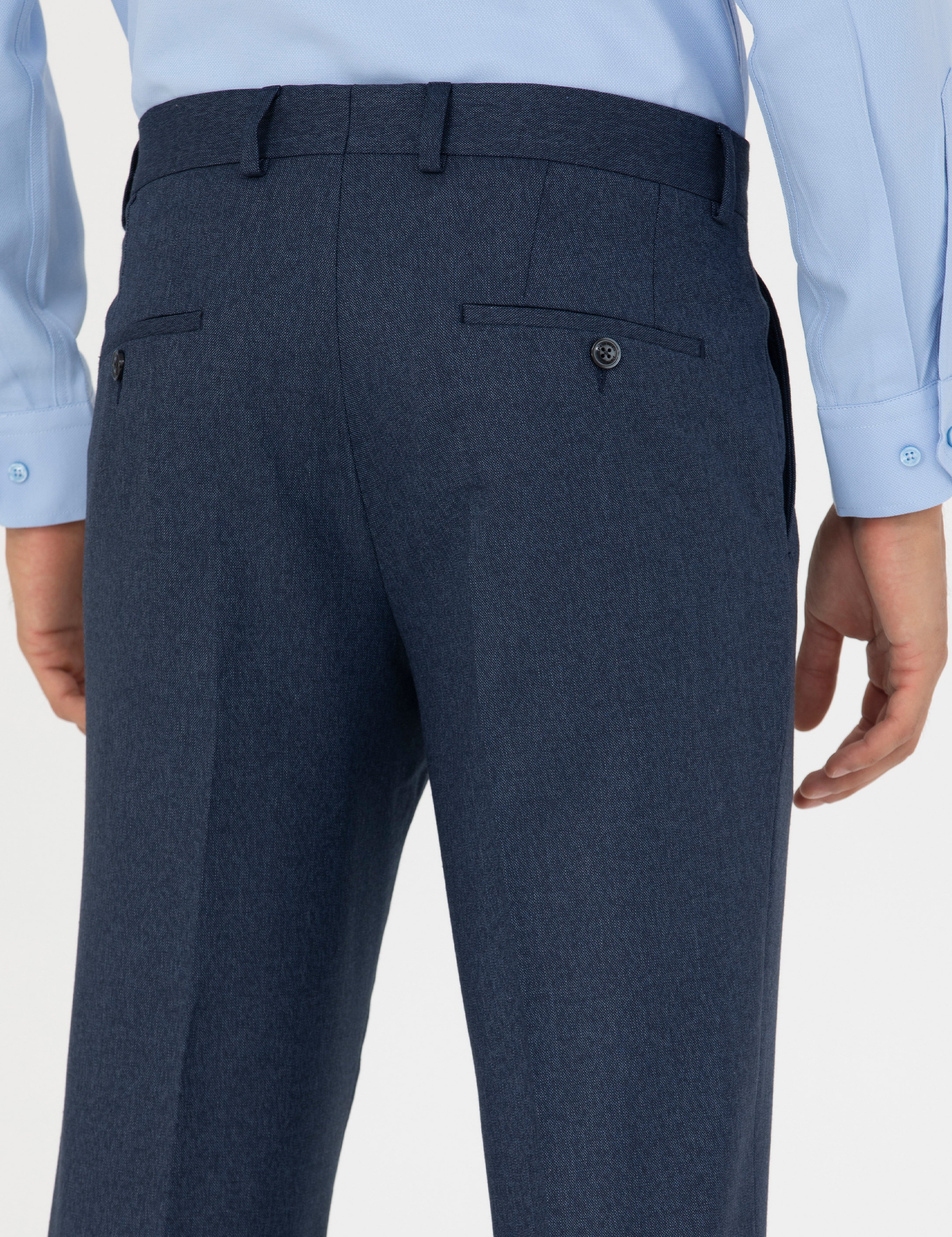 Lacivert Slim Fit Kumaş Pantolon - Image 7