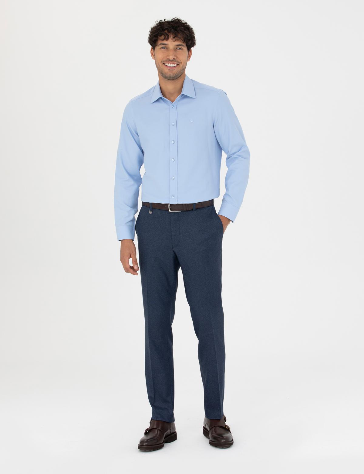 Lacivert Slim Fit Kumaş Pantolon