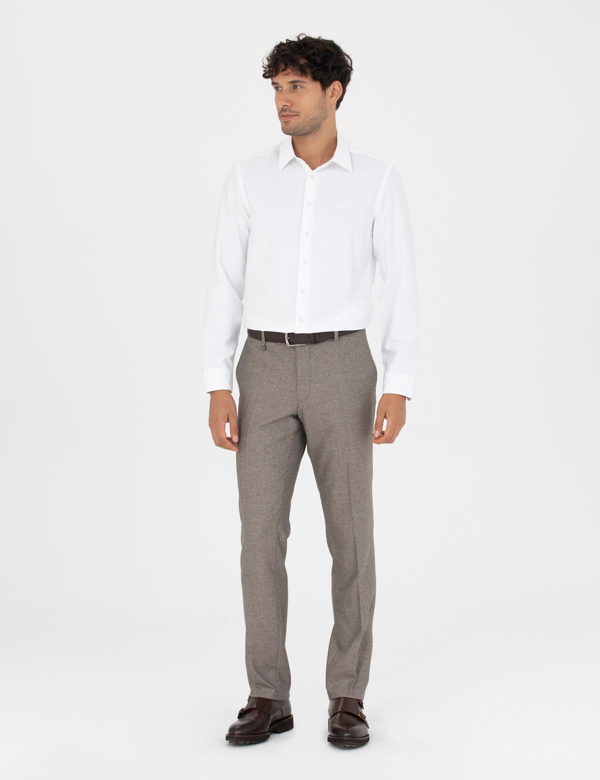 Açık Kahverengi Slim Fit Kumaş Pantolon