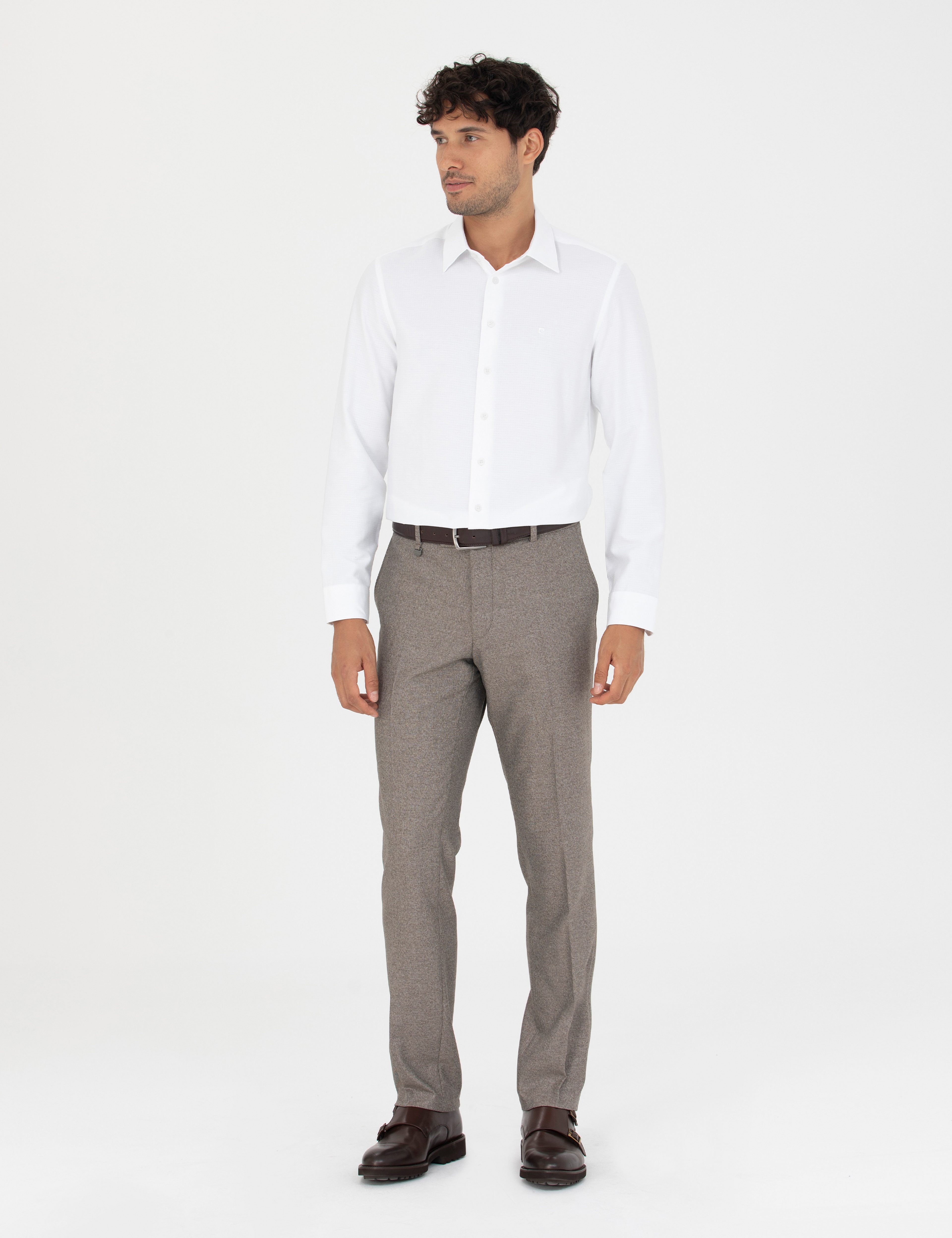 Açık Kahverengi Slim Fit Kumaş Pantolon