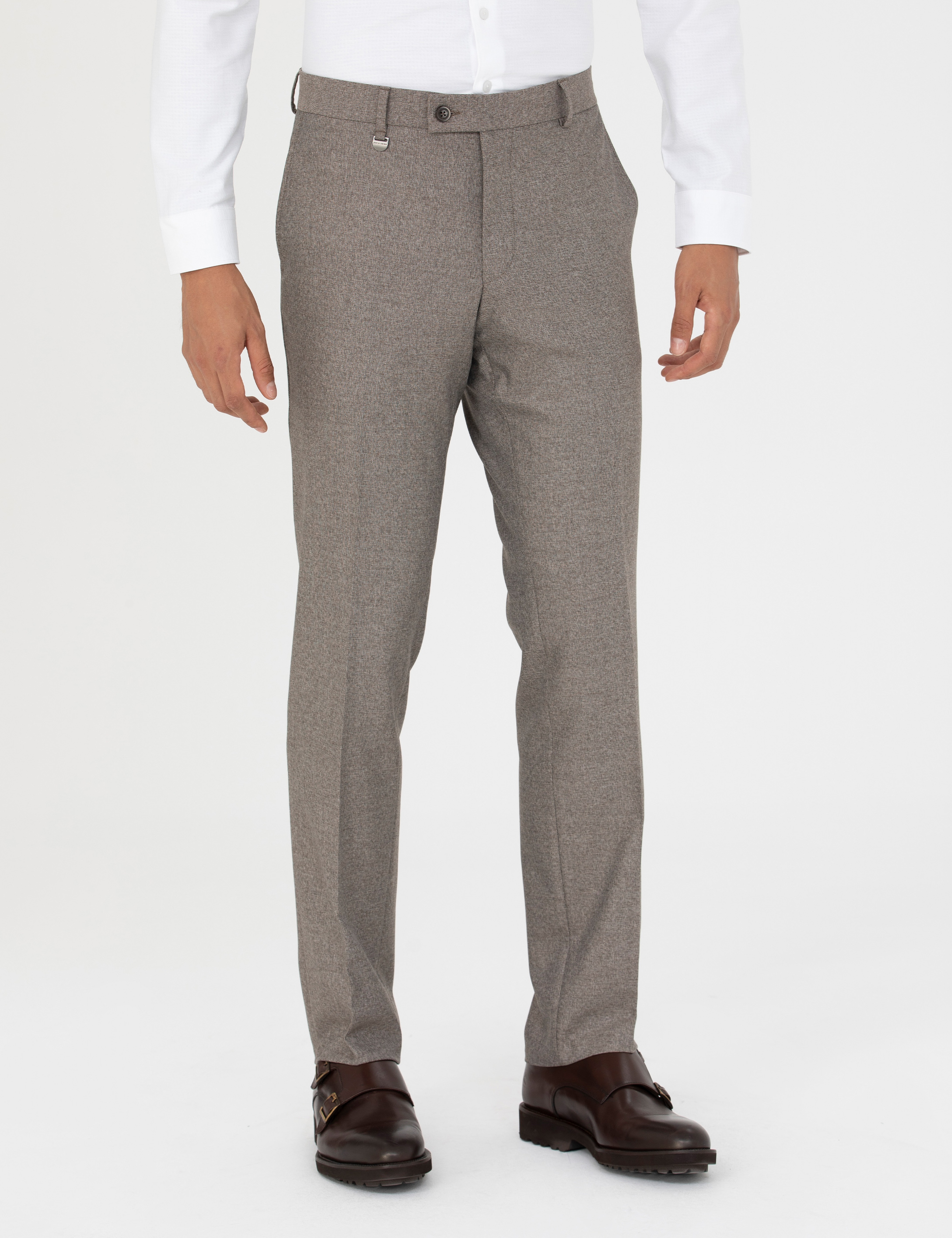 Açık Kahverengi Slim Fit Kumaş Pantolon - Image 2