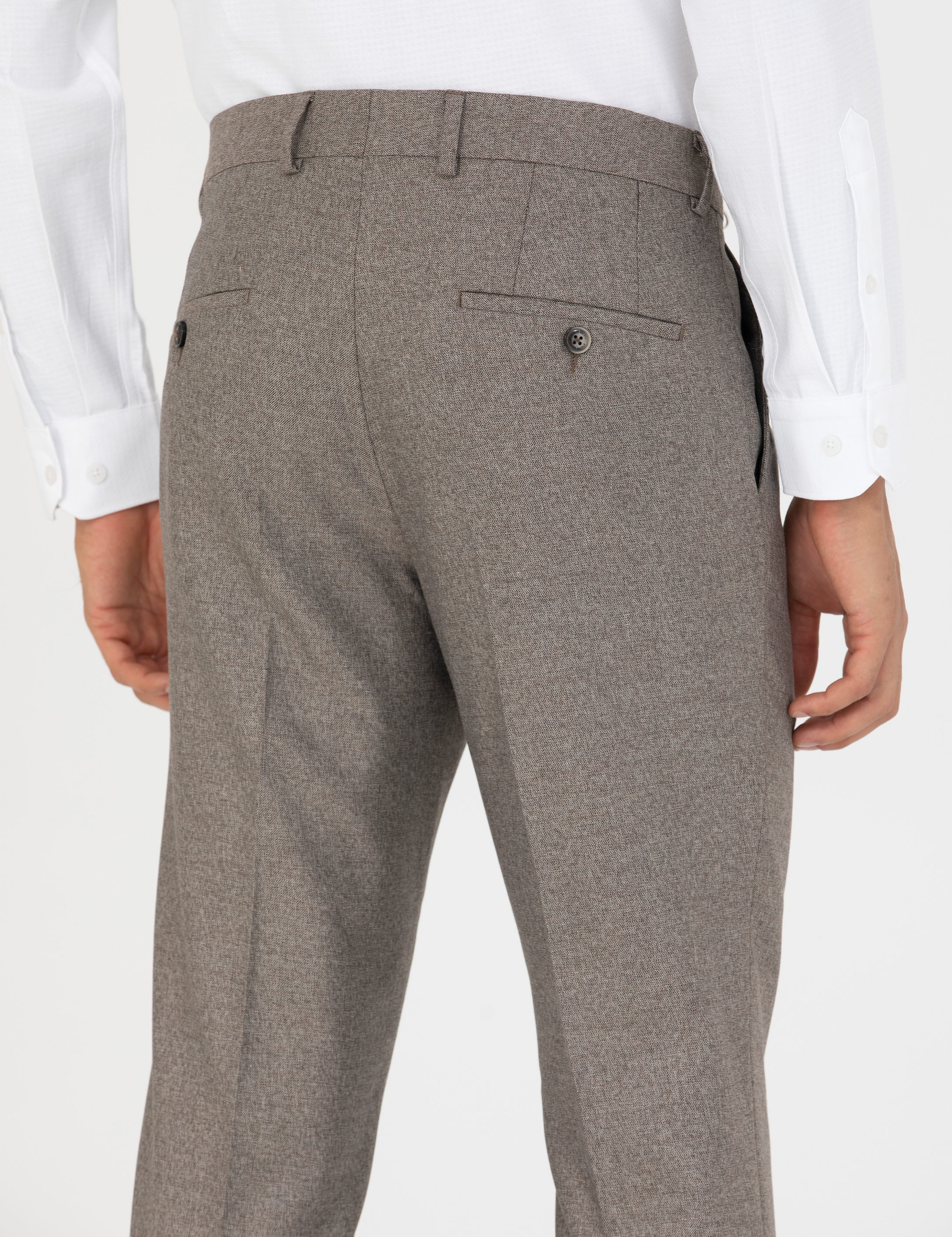 Açık Kahverengi Slim Fit Kumaş Pantolon - Image 7