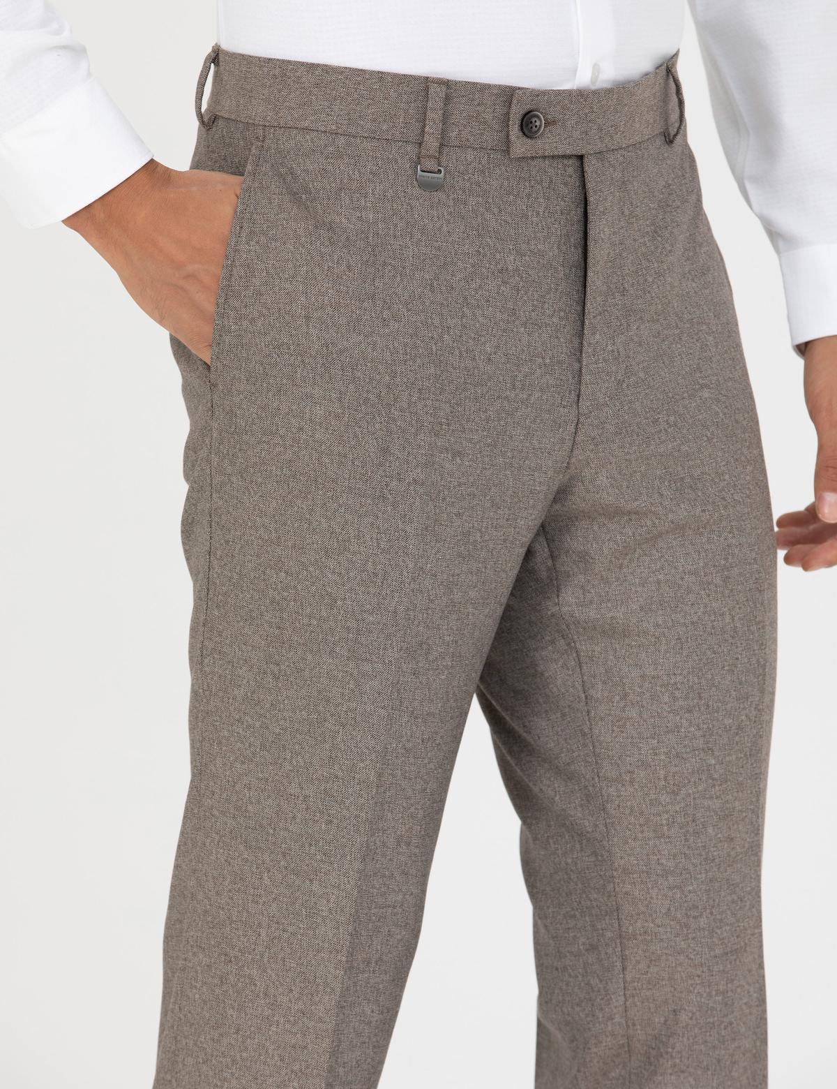 Açık Kahverengi Slim Fit Kumaş Pantolon - 50273461111