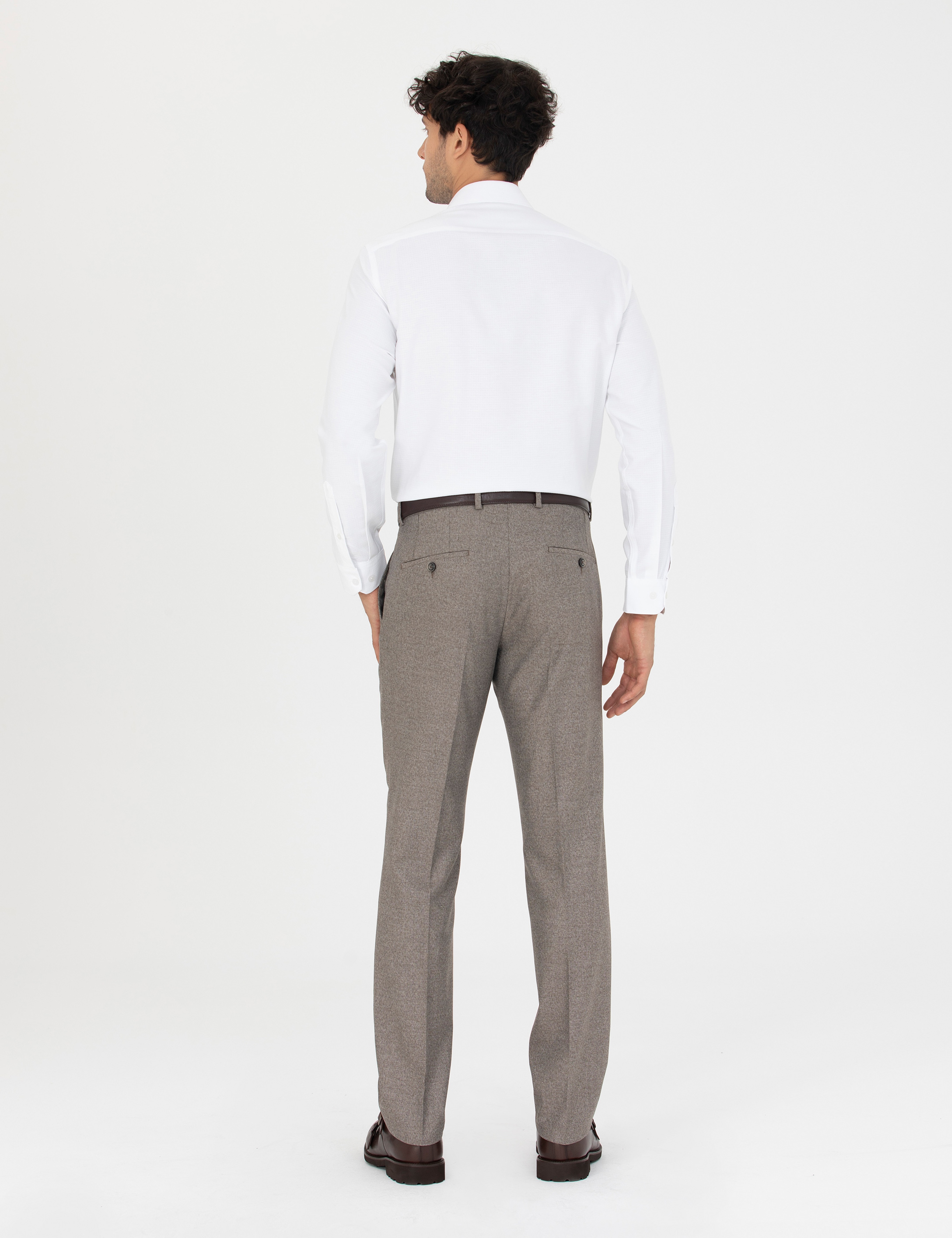 Açık Kahverengi Slim Fit Kumaş Pantolon - Image 4