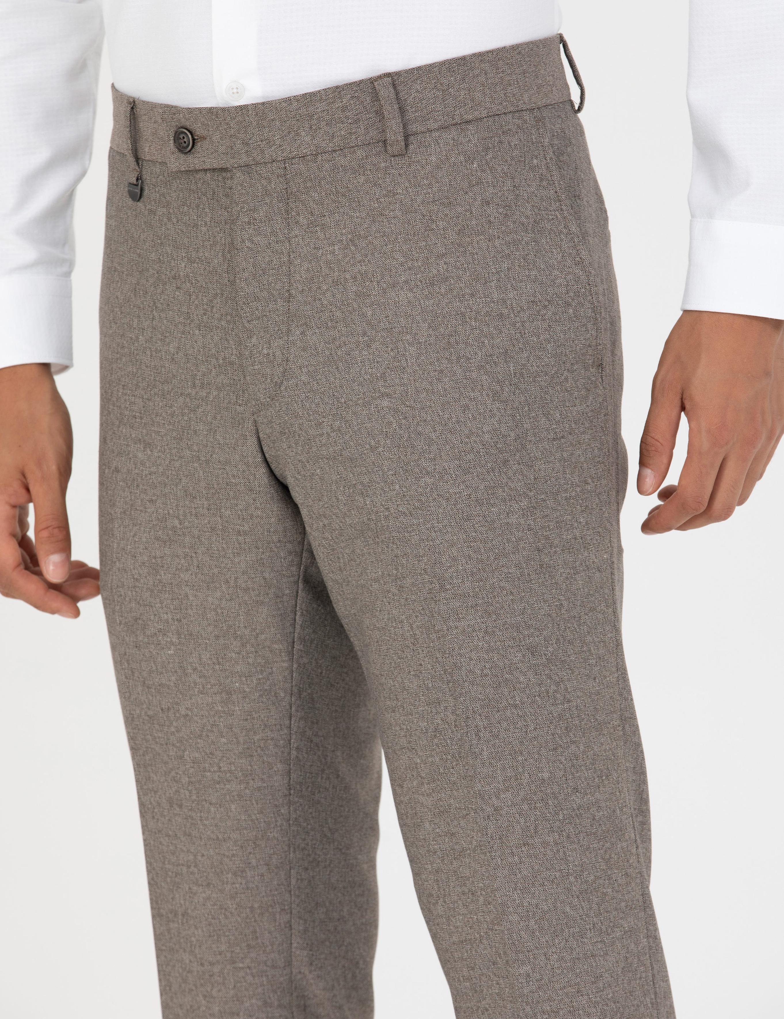 Açık Kahverengi Slim Fit Kumaş Pantolon