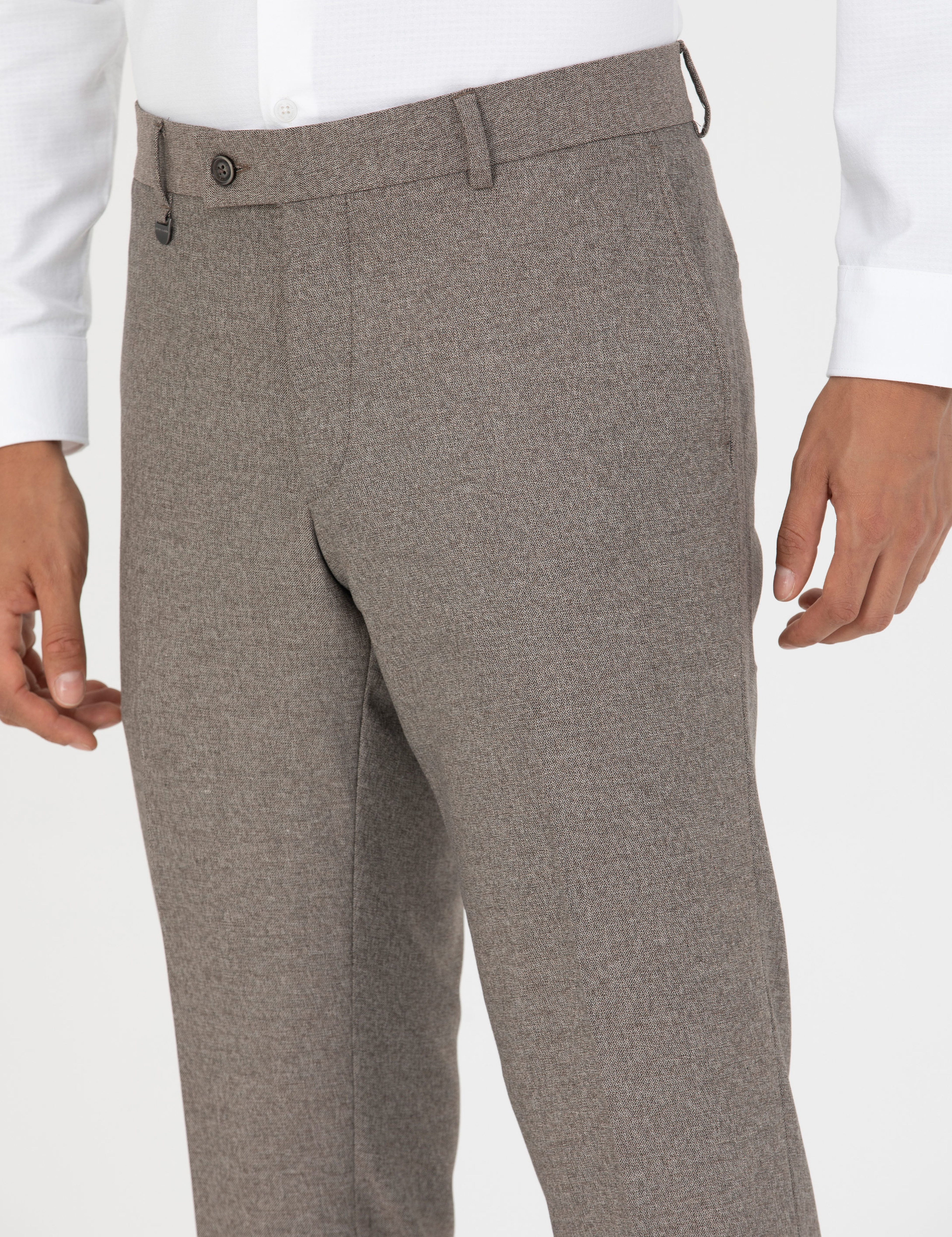 Açık Kahverengi Slim Fit Kumaş Pantolon - Image 6