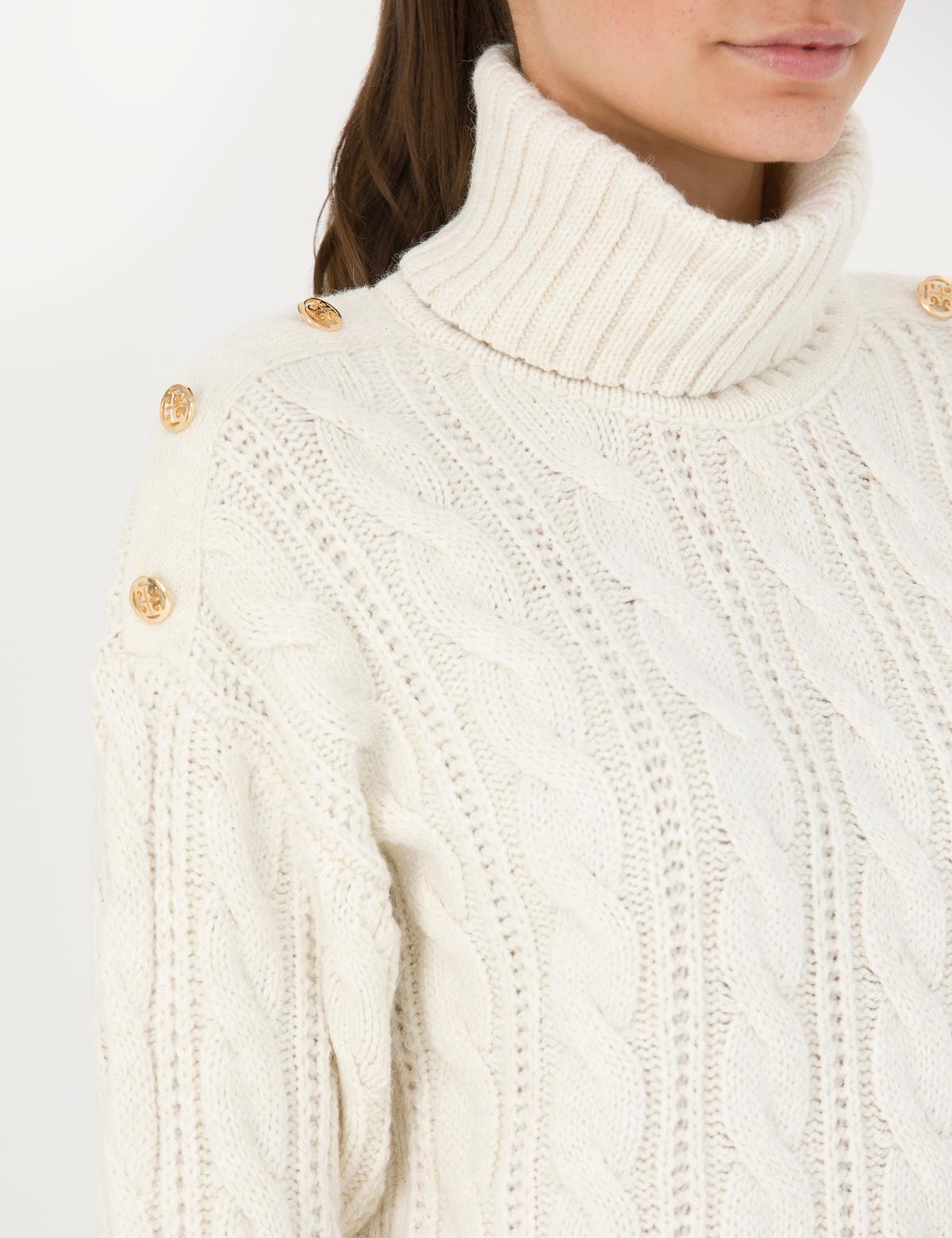 Krem Regular Fit Balıkçı Yaka Kazak - 50276220036